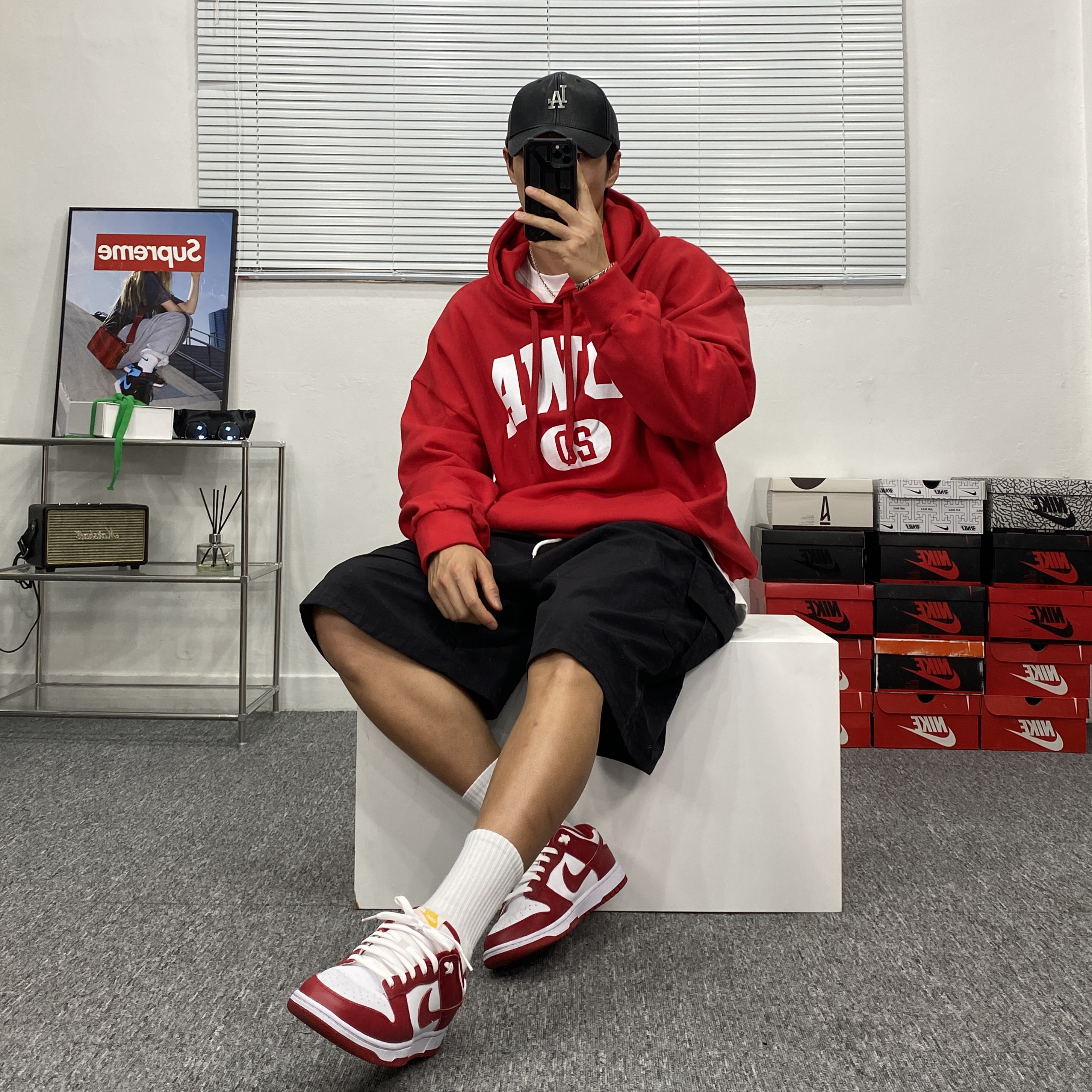 Nike Dunk Low Retro Gym Red 착용 스타일 - 4
