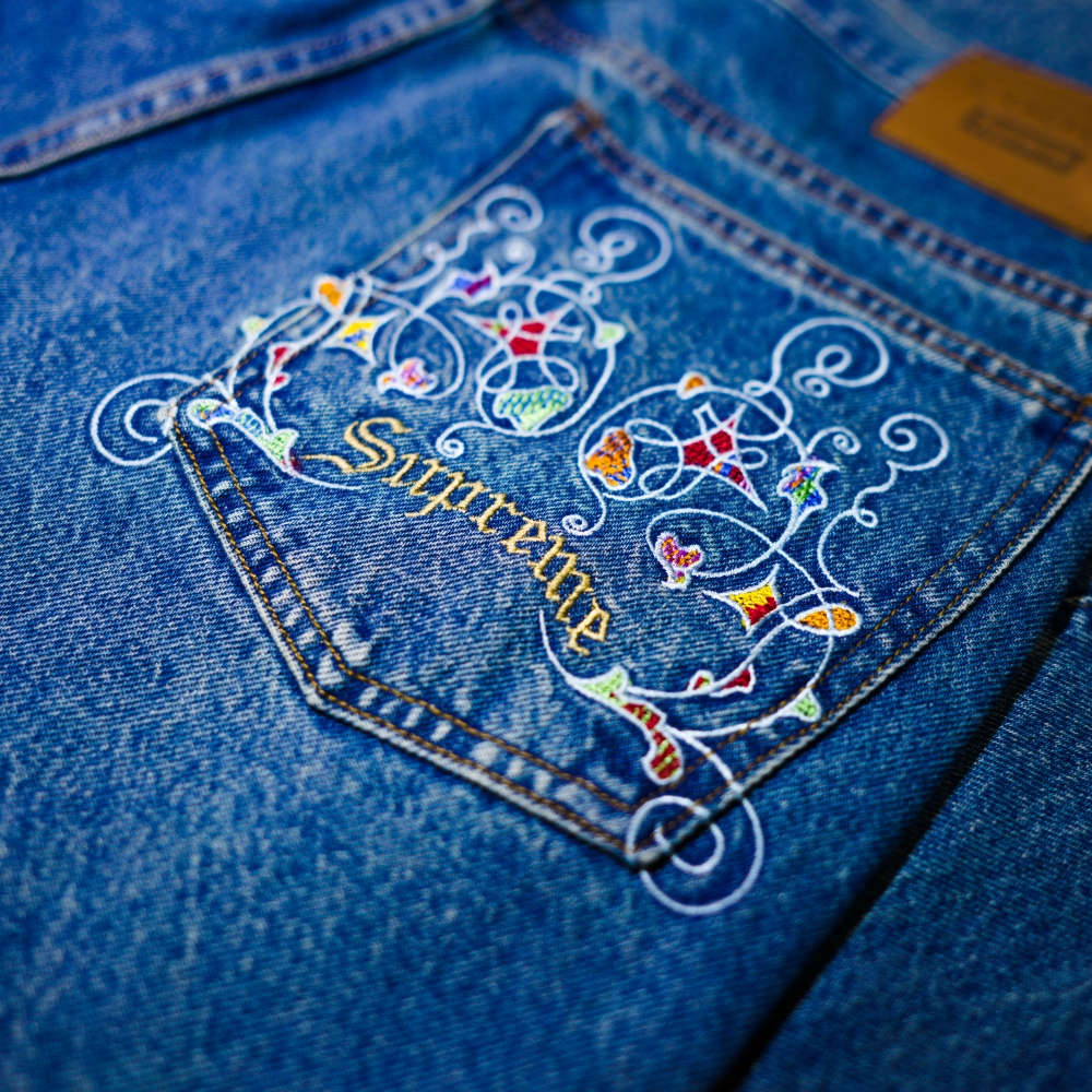 Supreme x Coogi Baggy Jean Blue - 23SS 착용 스타일
