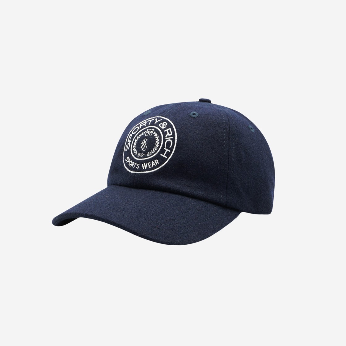 Sporty & Rich Connecticut Crest Wool Cap Navy 상세 이미지 2