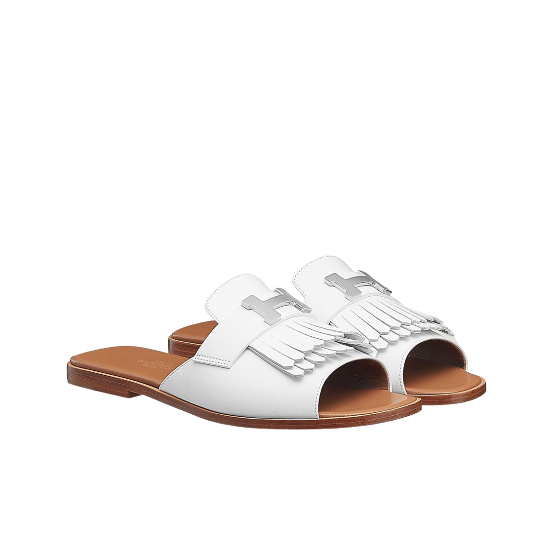 (W) 에르메스 오퇴유 샌들 카프스킨 & 팔라듐 하드웨어 블랑((W) Hermes Auteuil Sandal Calfskin & Palladium Blanc) - 2