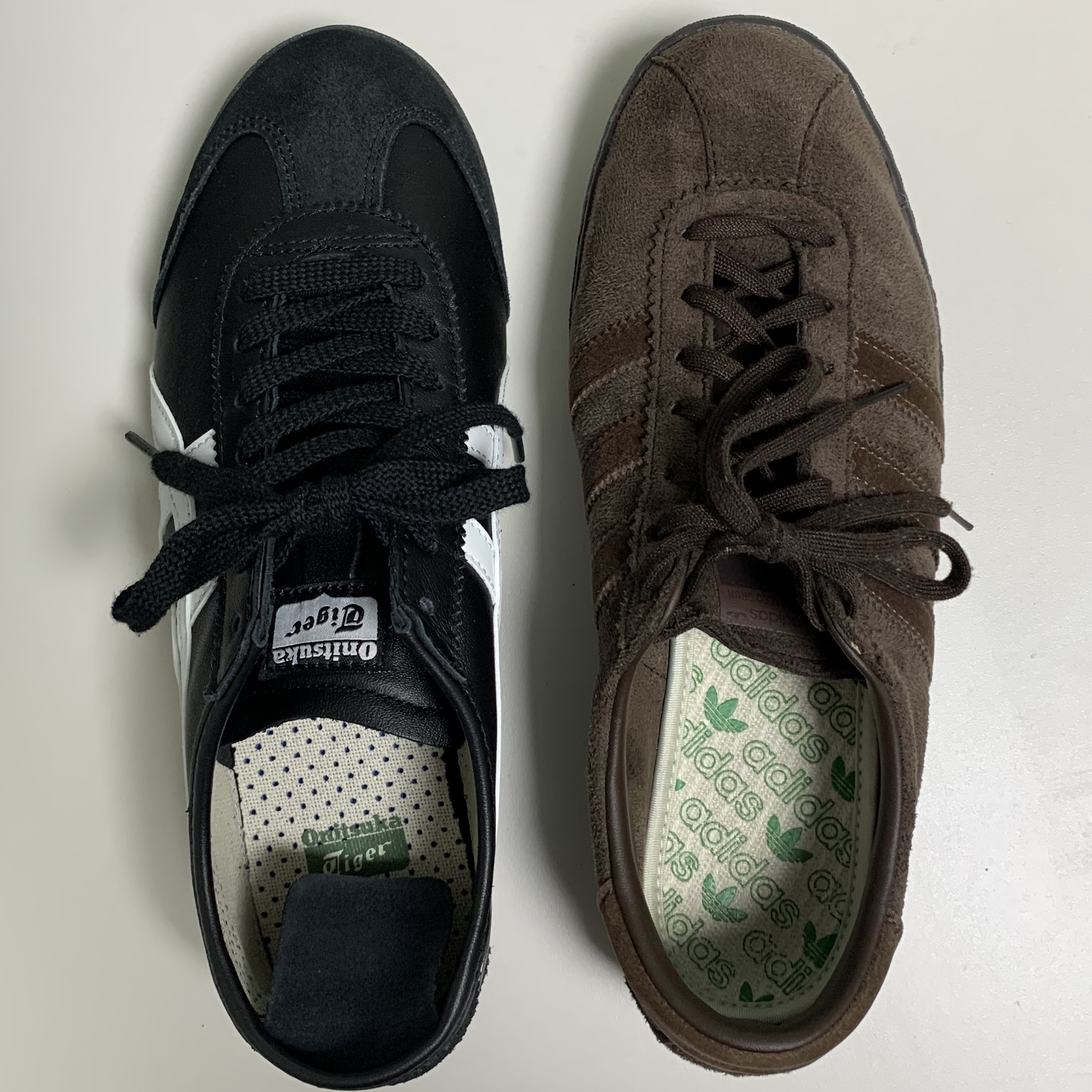 Onitsuka Tiger Mexico 66 Black White, Adidas Tobacco Gruen Dark Brown 착용 스타일 - 1