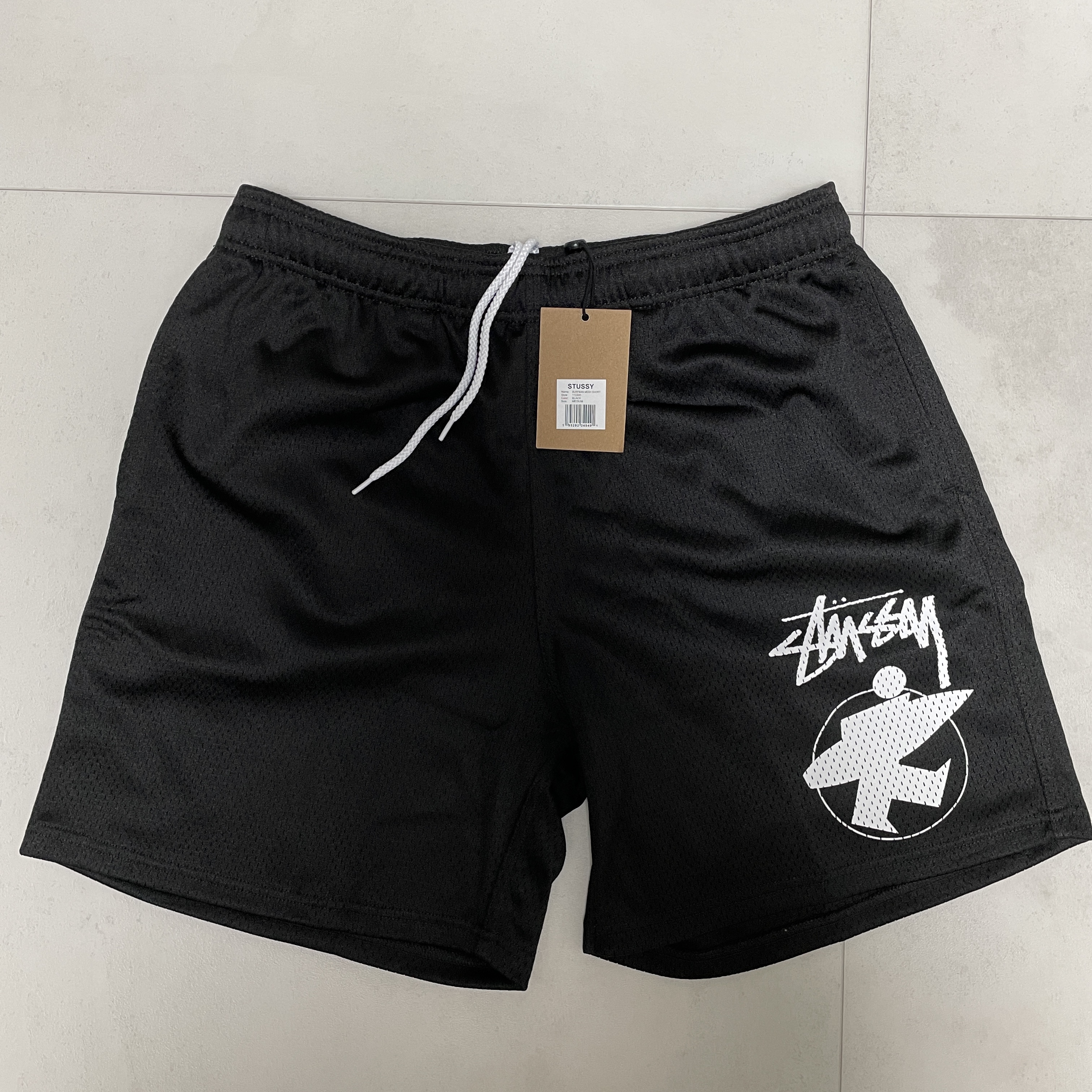 Stussy Surfman Mesh Shorts Black 착용 스타일