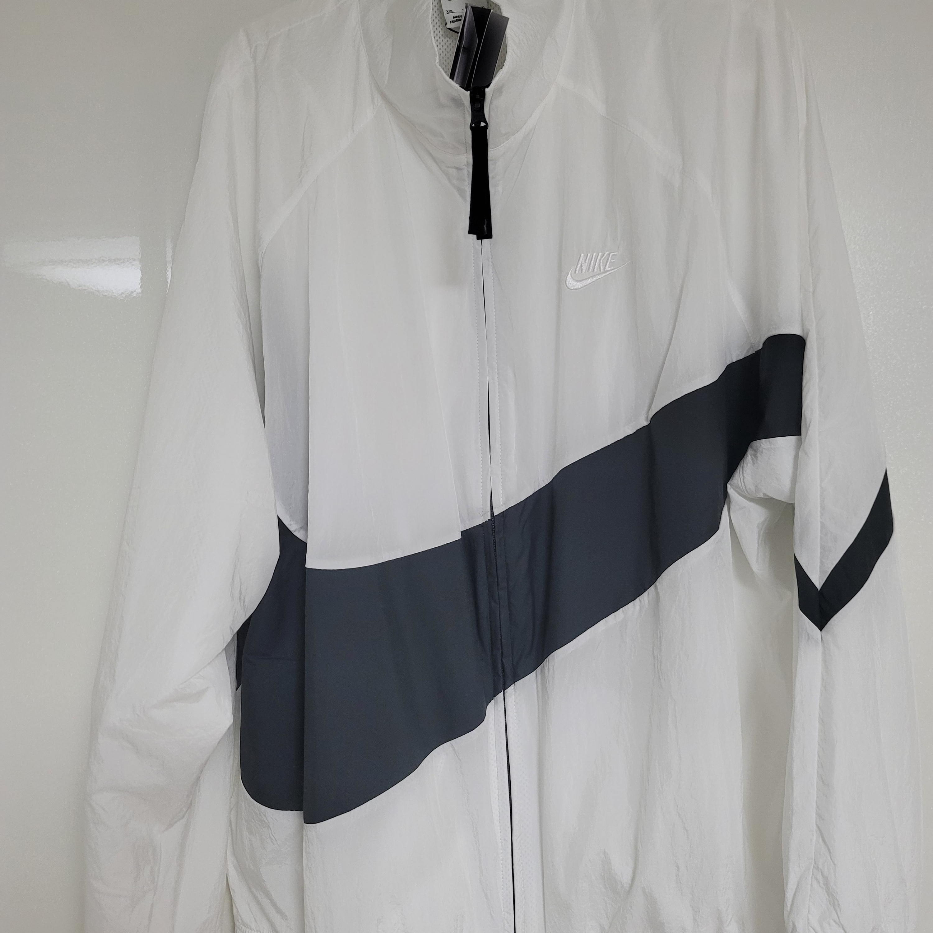 Nike NSW Big Swoosh Woven Jacket White - Asia 착용 스타일 - 2
