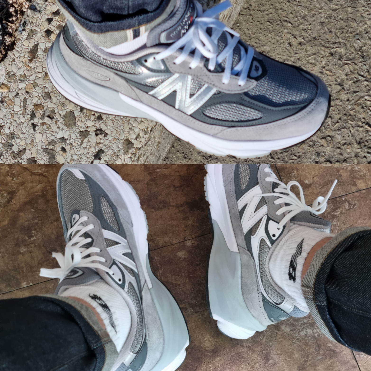 New Balance 990v5 Made in USA Grey - D Standard, New Balance 990v6 Made in USA Grey - D Standard 착용 스타일 - 2
