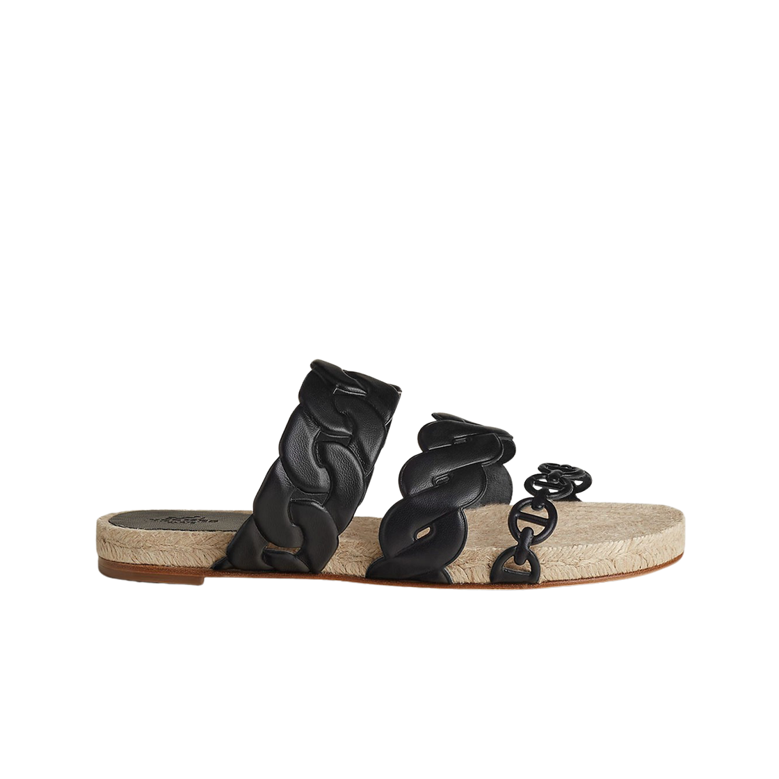 (W) 에르메스 그웬 에스파드리유 나파 & 누아((W) Hermes Gwen Espadrille Nappa & Noir) - 1