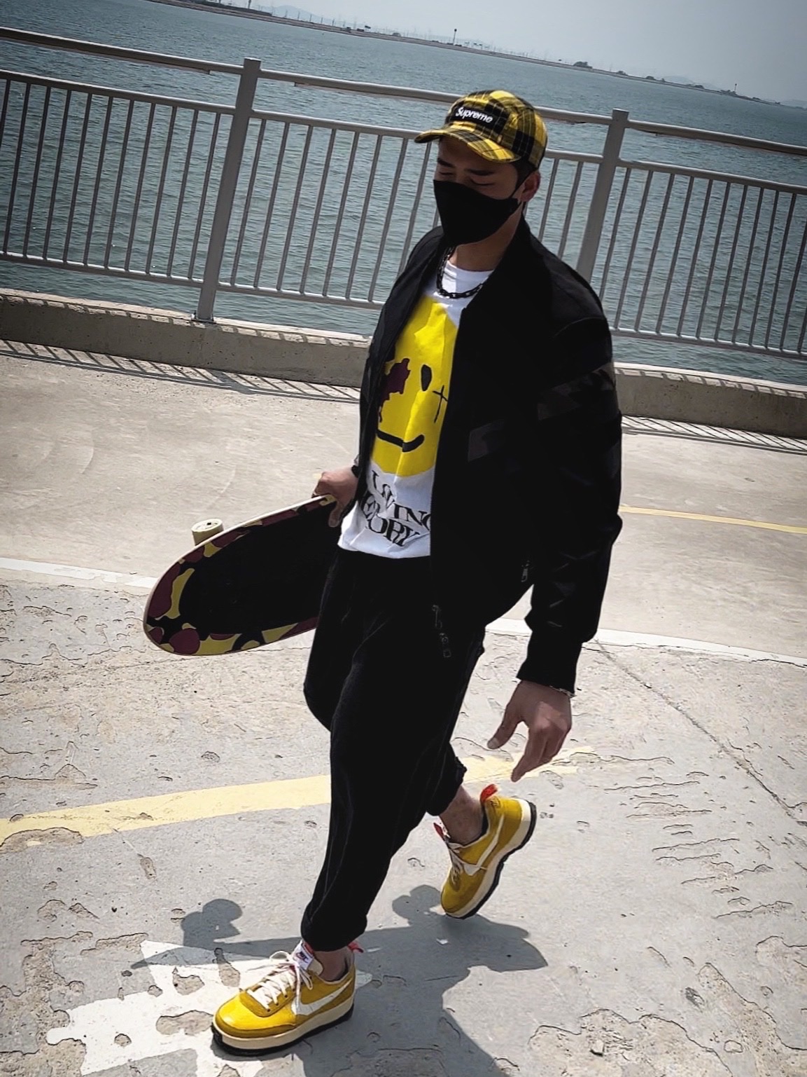 Supreme Washed Chino Twill Camp Cap Yellow Tartan - 20FW, Louis Vuitton Monogram Chain Necklace Silver 착용 스타일 - 3