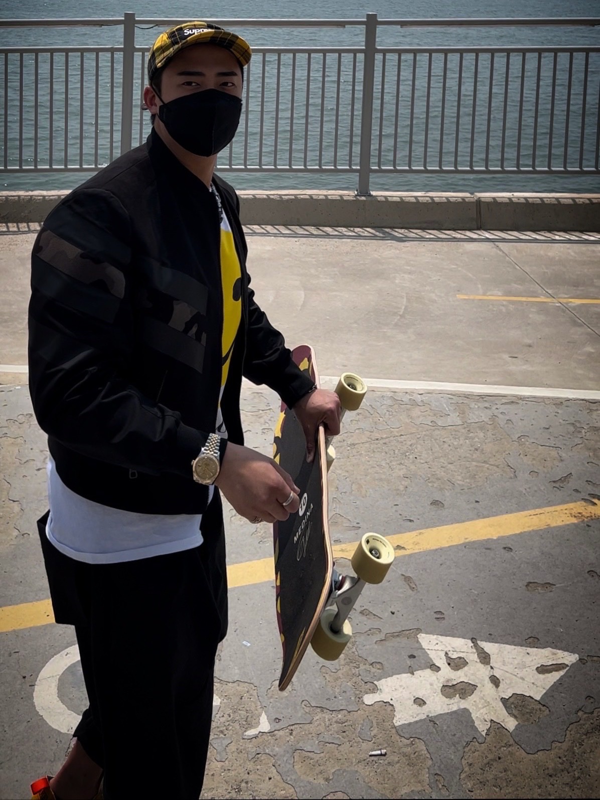Supreme Washed Chino Twill Camp Cap Yellow Tartan - 20FW, Rolex Sky-Dweller 42mm 326933 Champagne Jubilee 착용 스타일 - 1