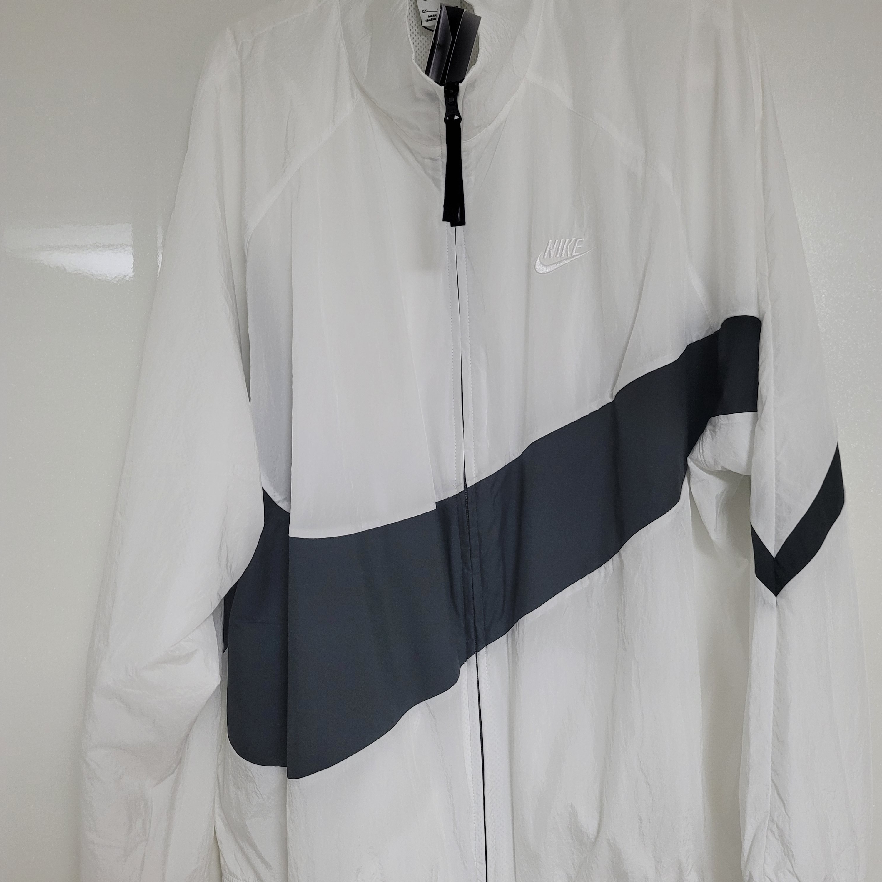 Nike NSW Big Swoosh Woven Jacket White - Asia 착용 스타일 - 1
