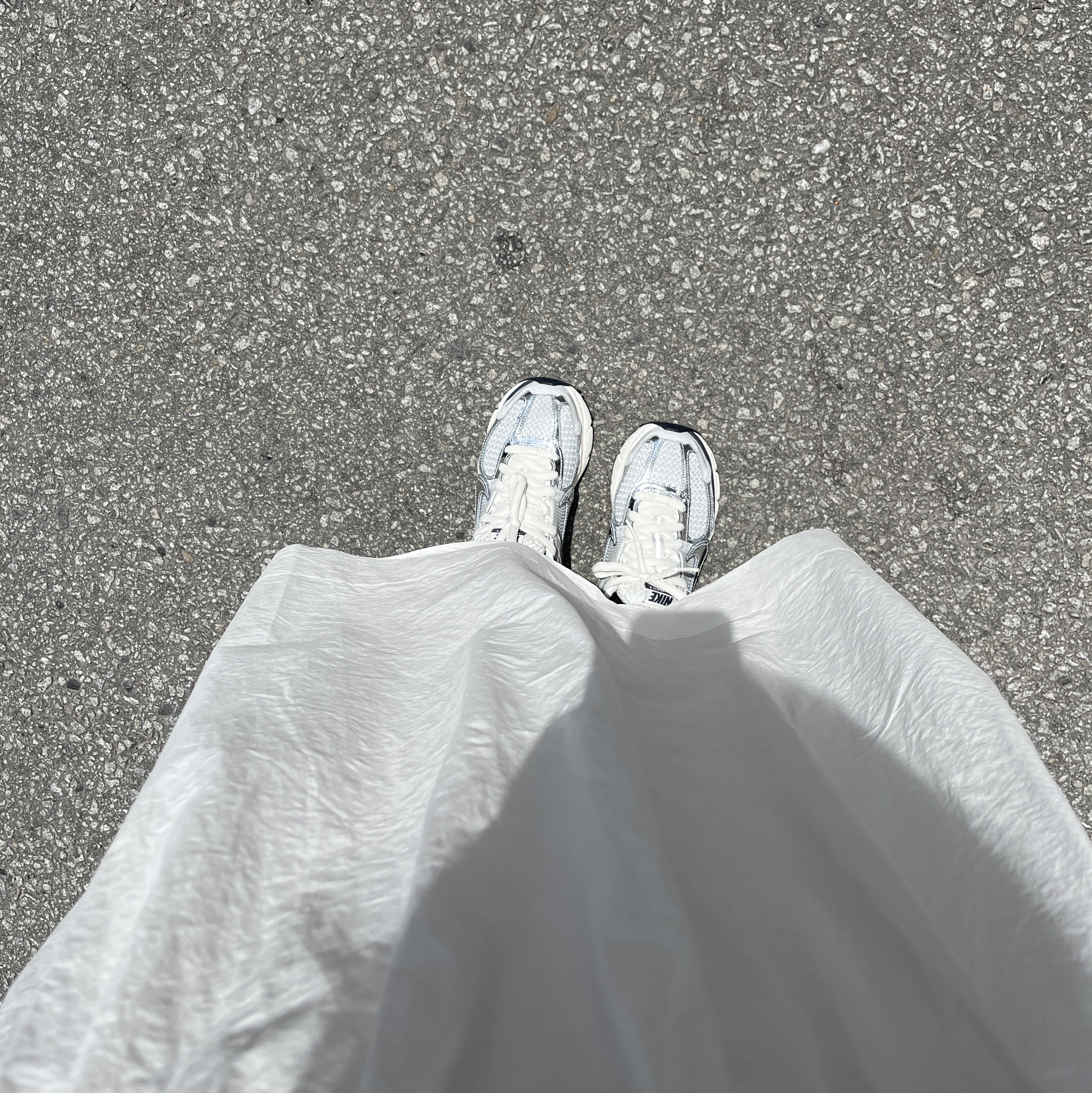 (W) Nike Zoom Vomero 5 Photon Dust and Metallic Silver 착용 스타일