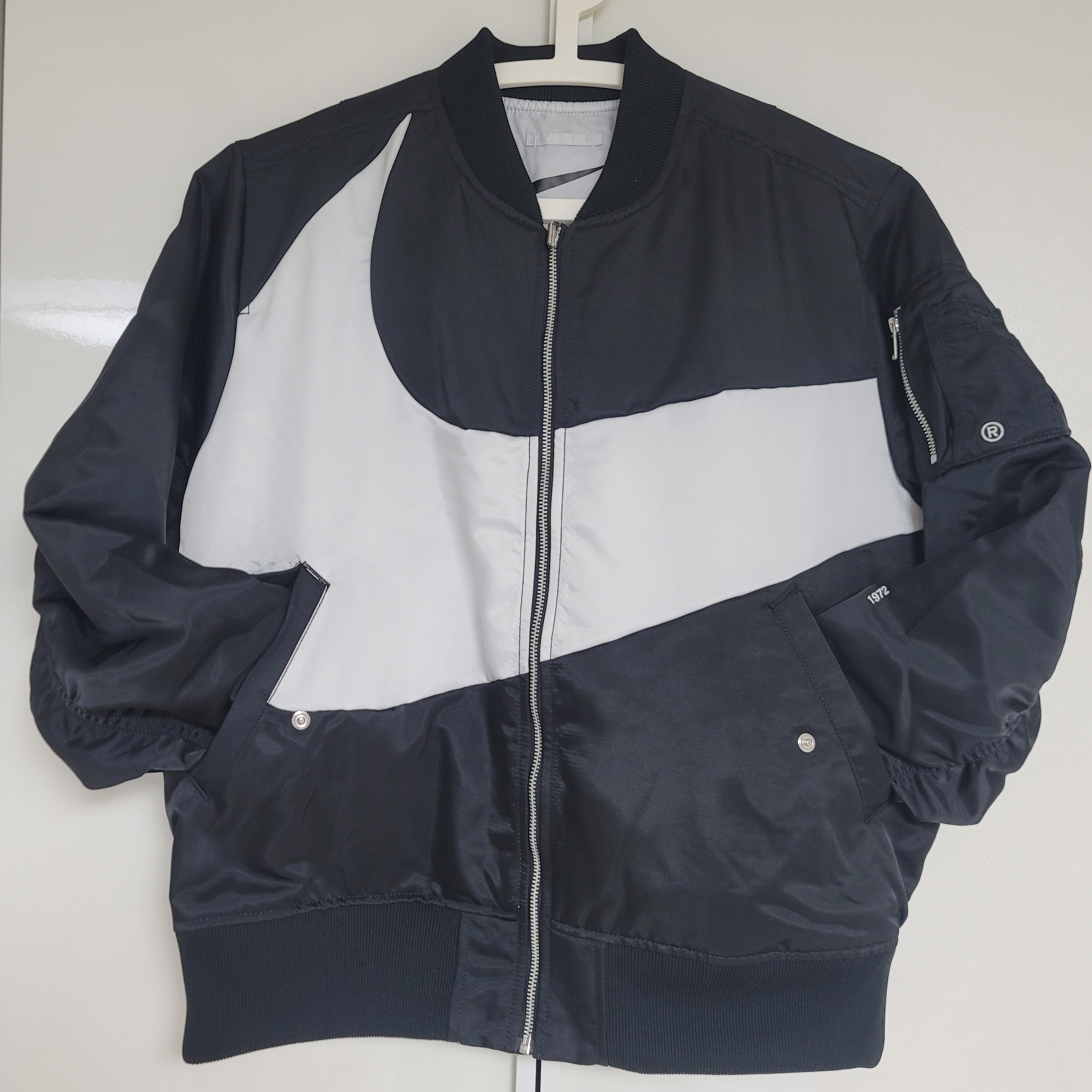 Nike NSW Big Swoosh Woven Jacket White - Asia 착용 스타일 - 1