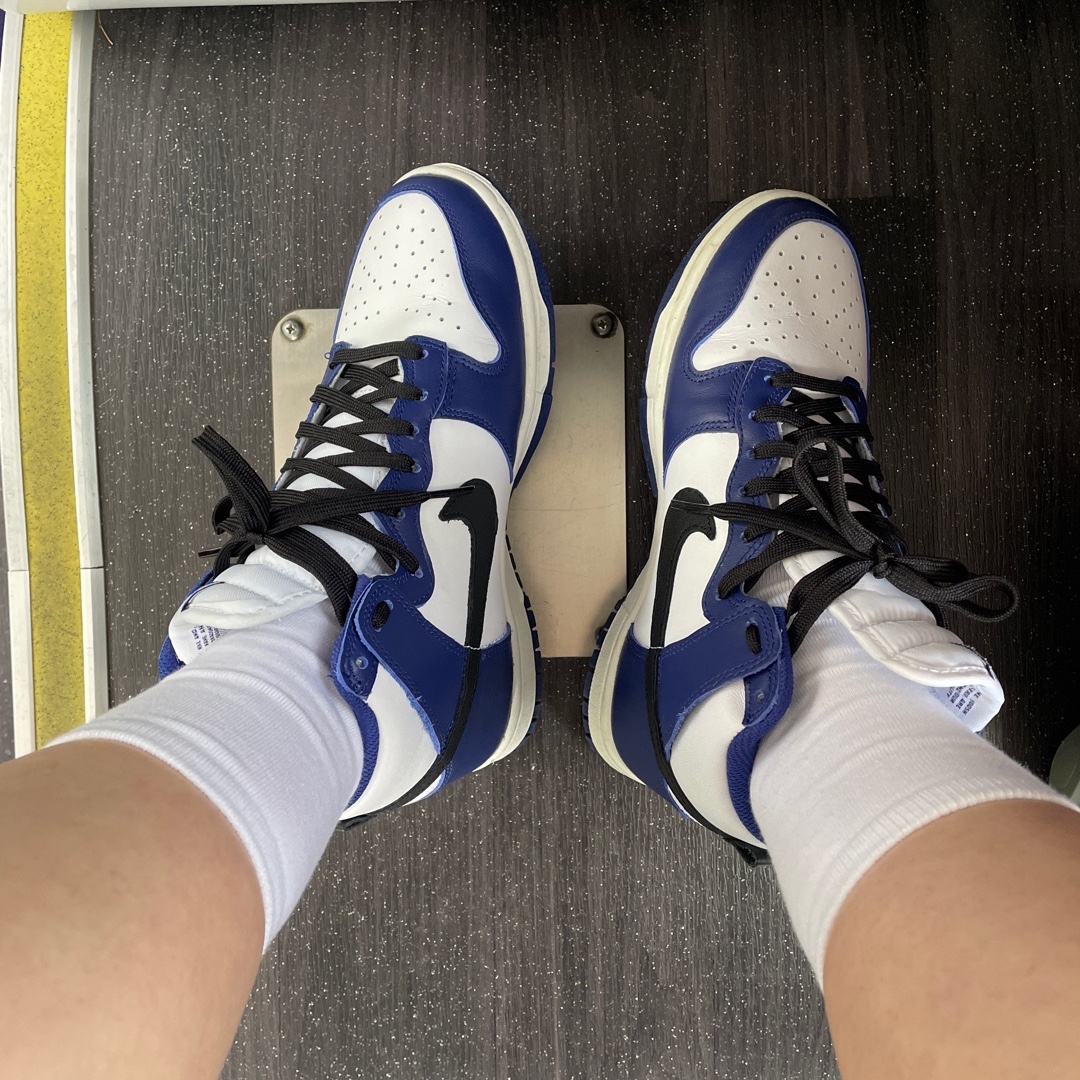 (W) Nike Dunk High Deep Royal Blue 착용 스타일