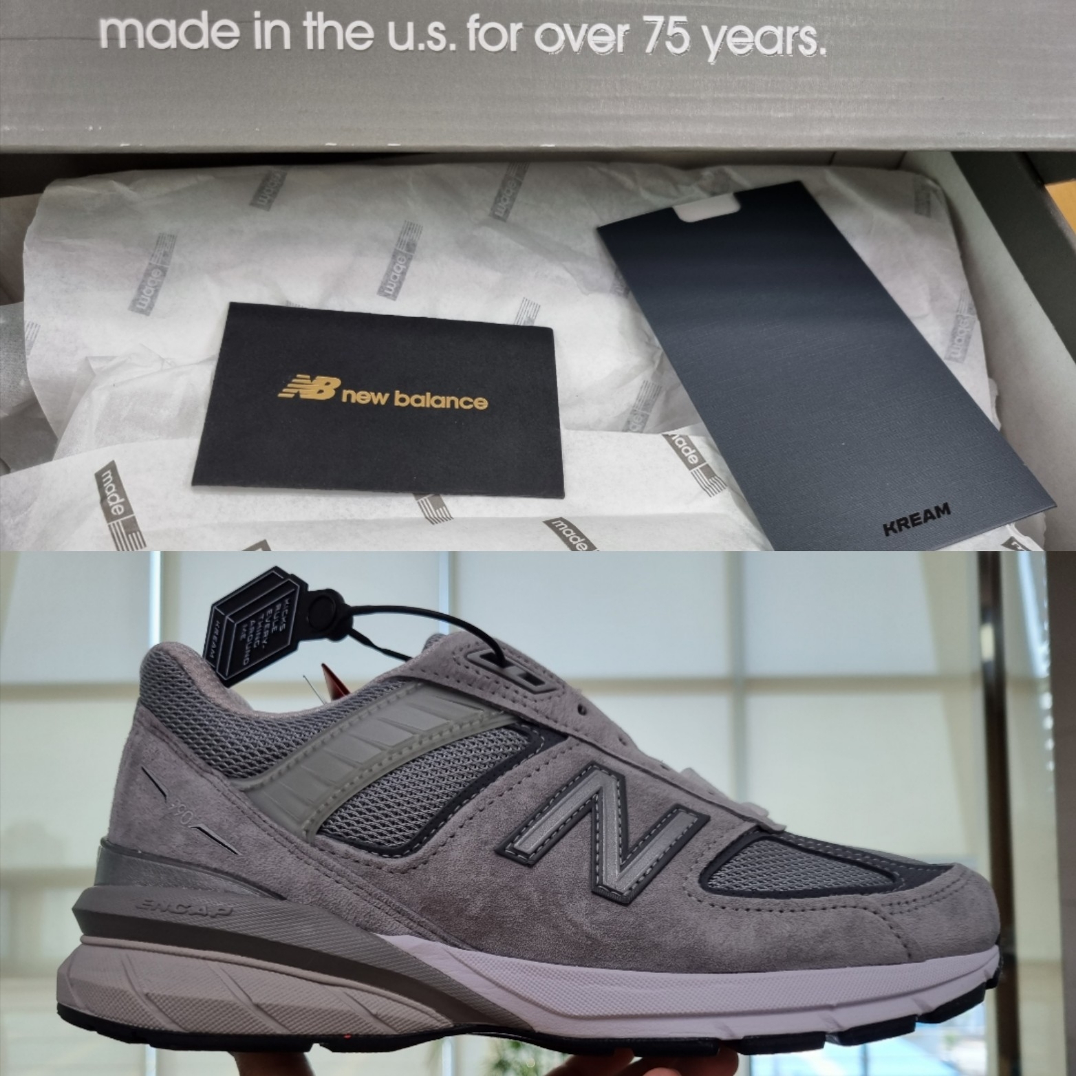 New Balance 990v5 Made in USA Grey - D Standard, New Balance 990v6 Made in USA Grey - D Standard 착용 스타일 - 1