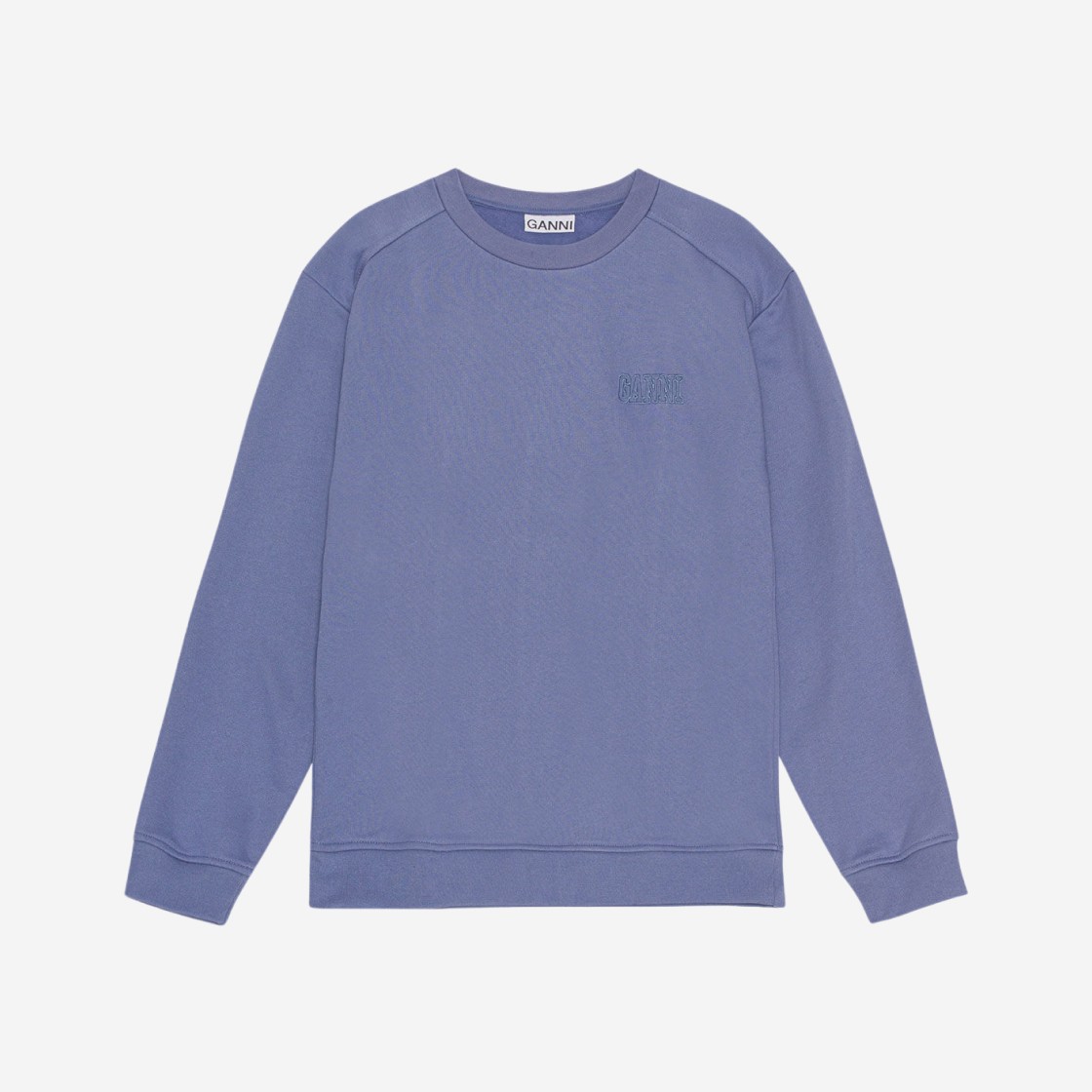 (W) Ganni Drop Shoulder Sweatshirt Grey Blue 상세 이미지 1