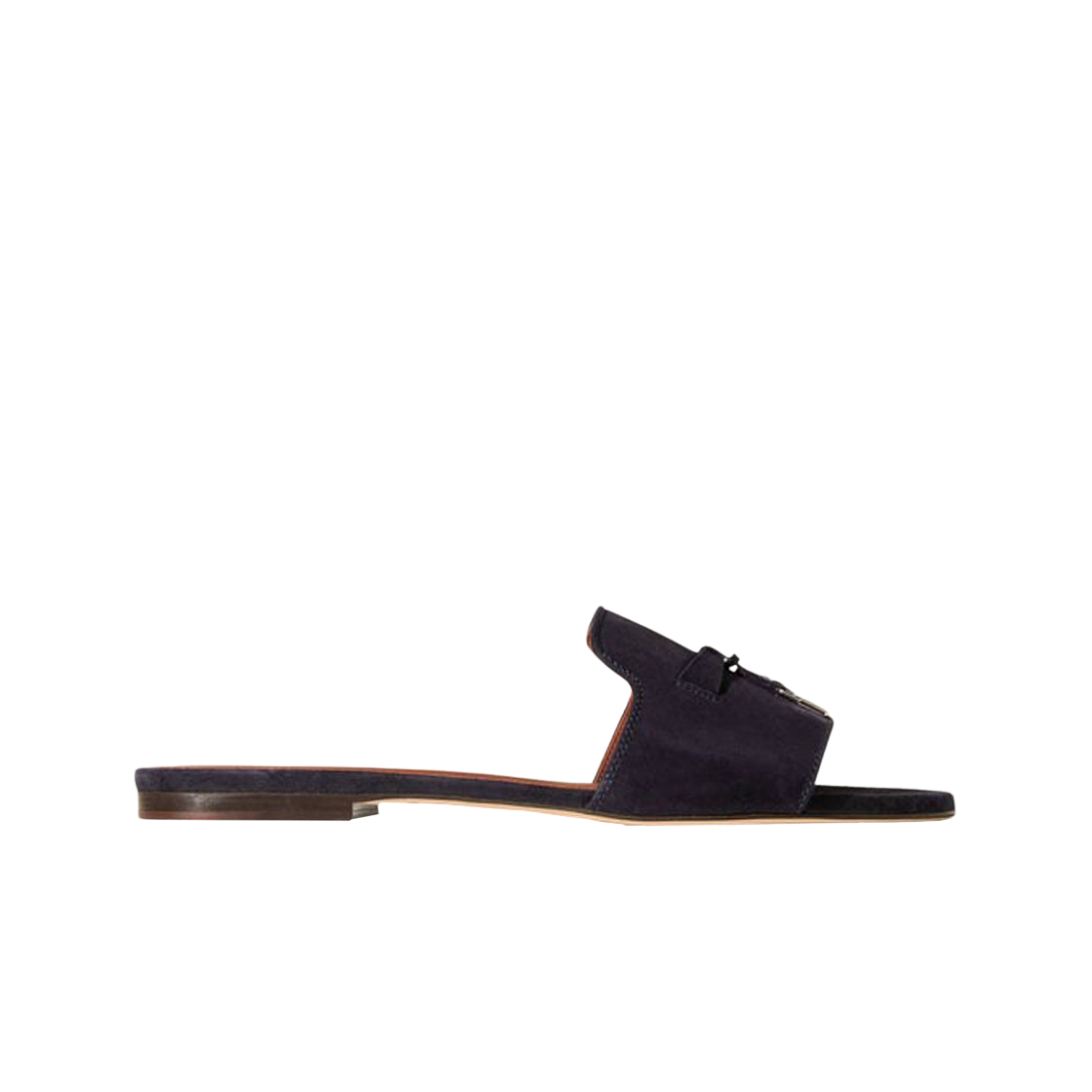 (W) 로로 피아나 썸머 참 스웨이드 샌들 네이비 블루((W) Loro Piana Summer Charms Suede Sandal Navy Blue) - 1