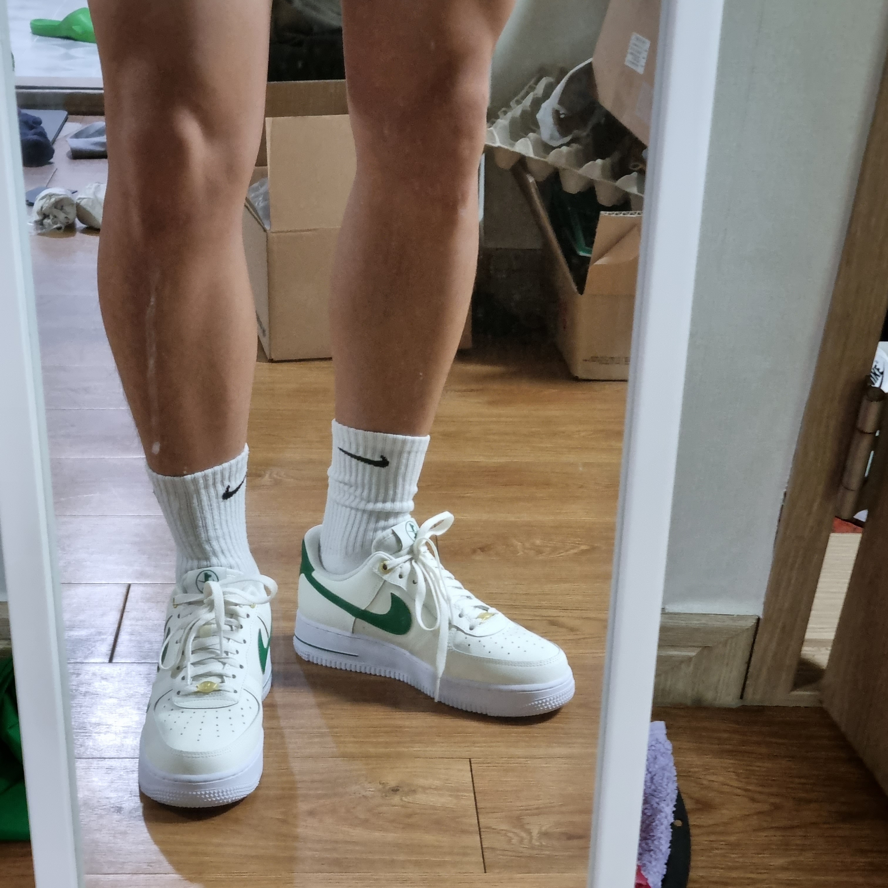 Nike Air Force 1 '07 LV8 40th Anniversary Join Forces Sail Malachite 착용 스타일