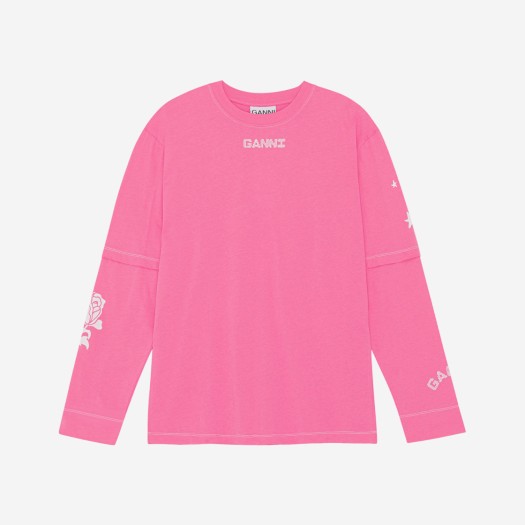 (W) 가니 롱슬리브 티셔츠 쇼킹 핑크