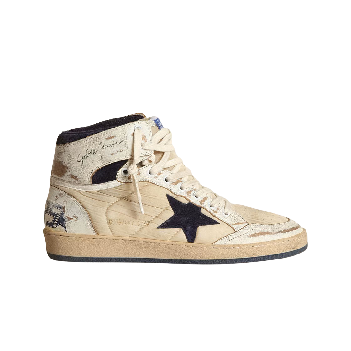 골든구스 스카이 스타 스니커즈 크림 화이트 다크 블루(Golden Goose Sky Star Sneakers Cream White Dark Blue) - 1