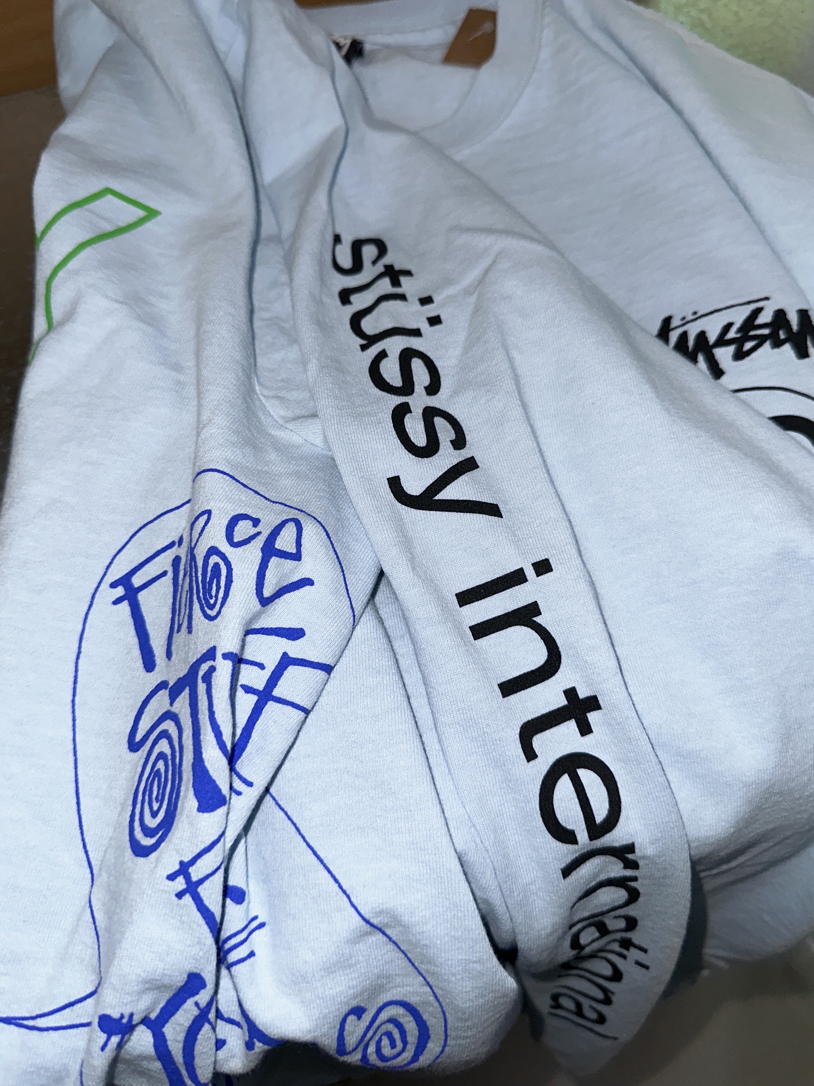 Stussy Test Strike Pigment Dyed LS T-Shirt Sky Blue 착용 스타일 - 2