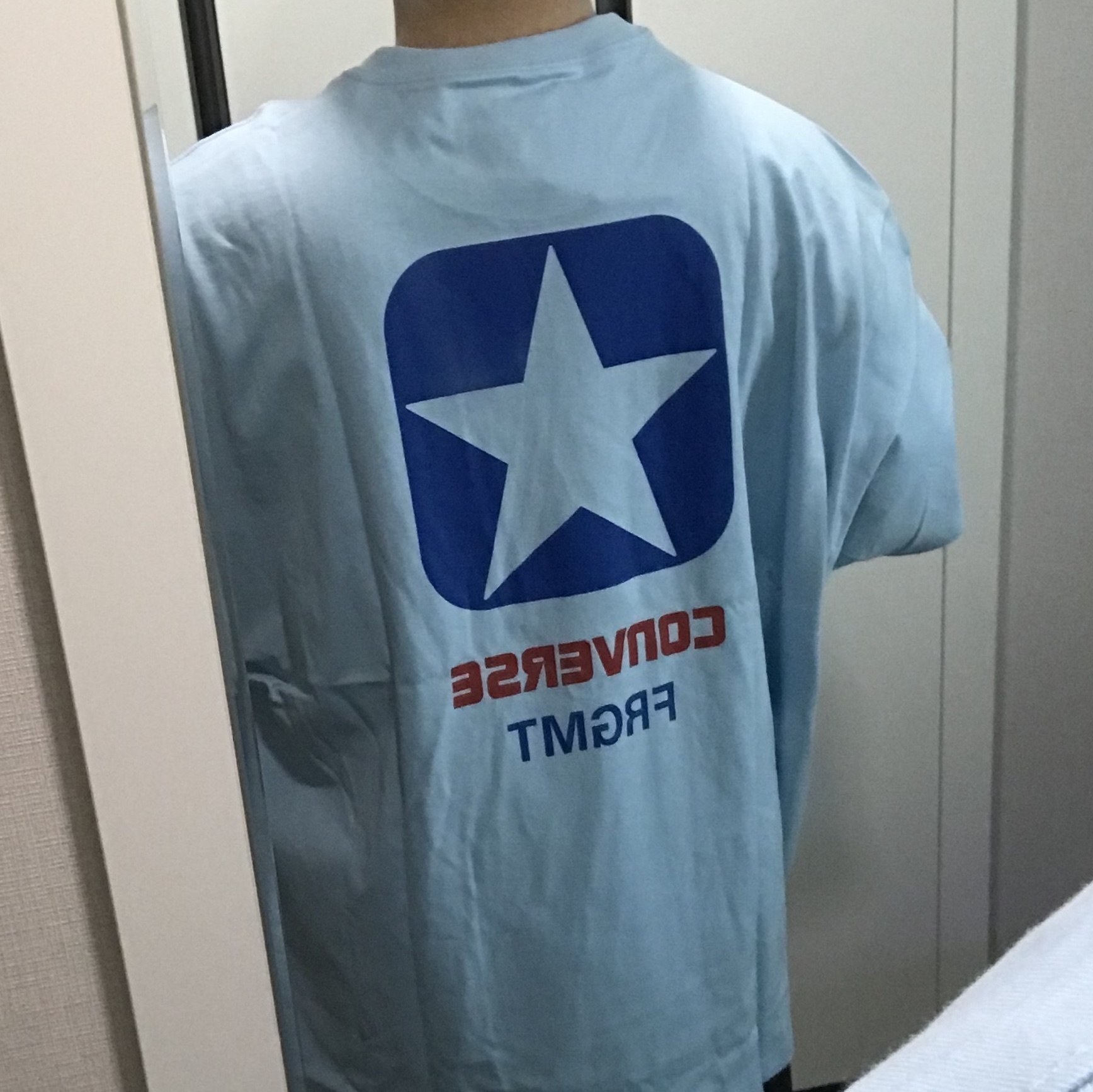 Converse x Fragment T-Shirt Blue 착용 스타일
