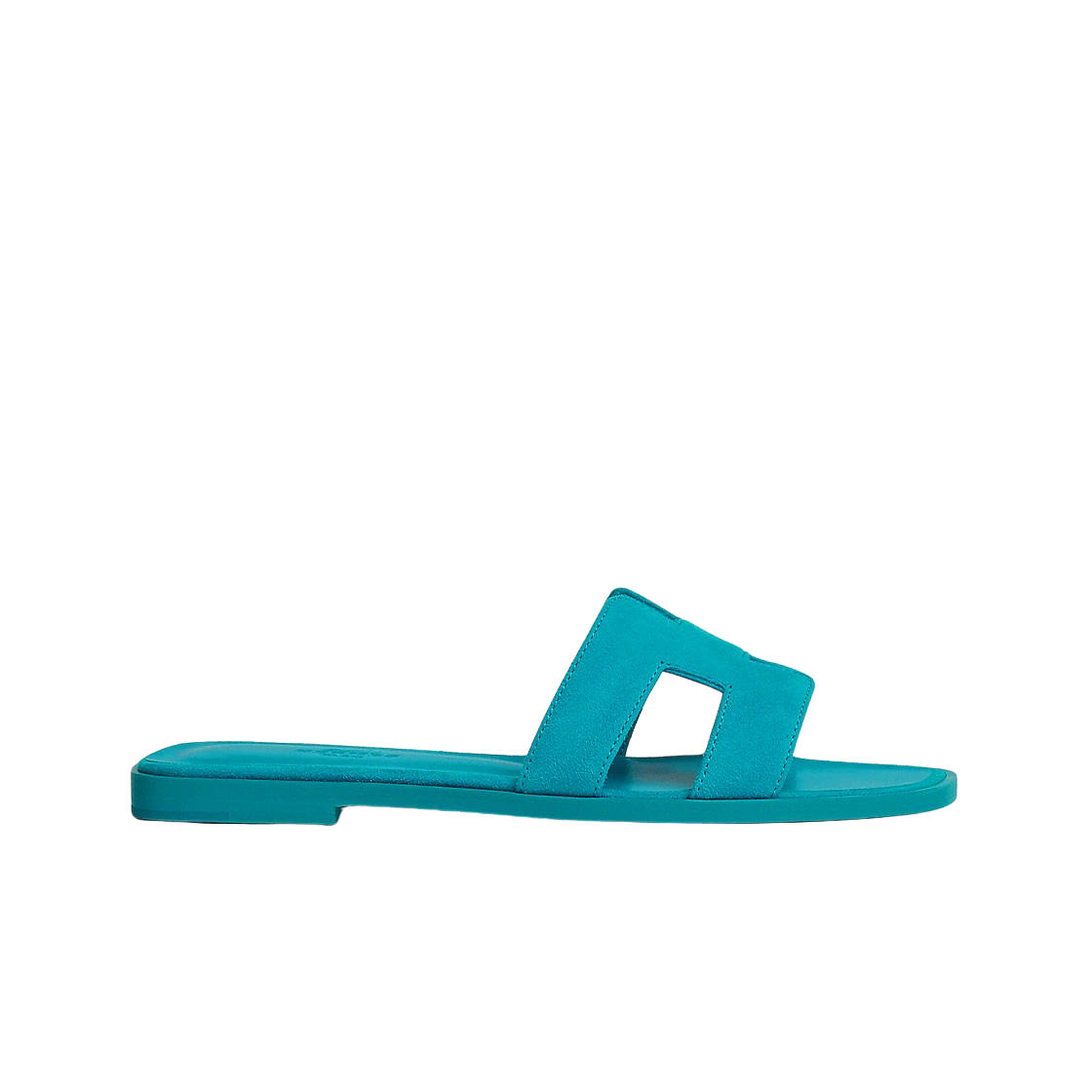 (W) 에르메스 오란 샌들 스웨이드 고트스킨 & 블루 비프((W) Hermes Oran Sandal Suede Goatskin & Bleu Vif) - 1