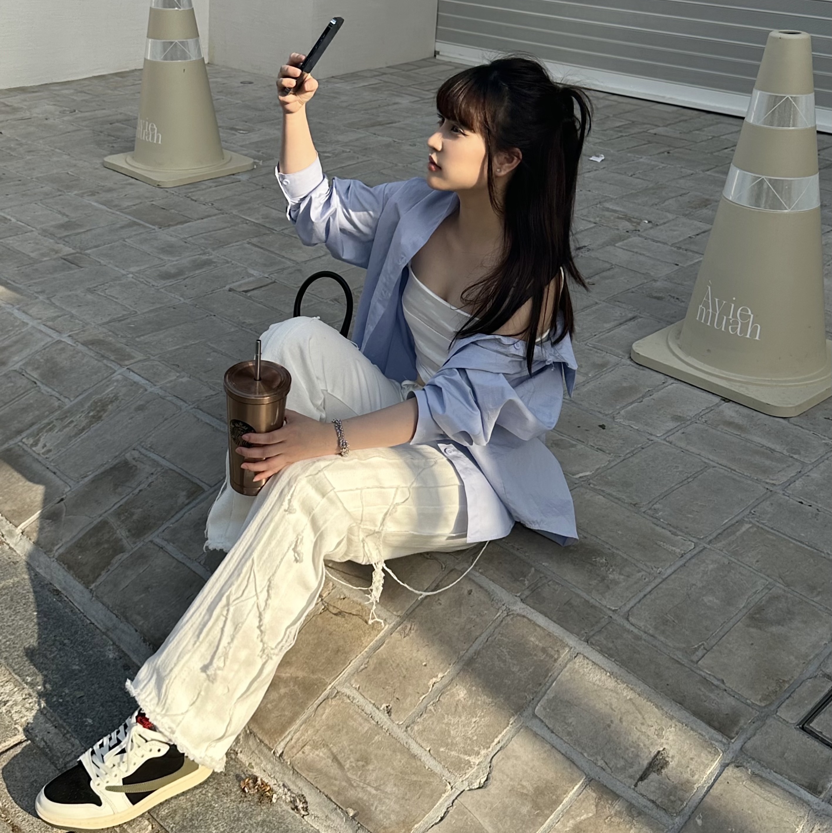 (W) Jordan 1 x Travis Scott Retro Low OG SP Medium Olive 착용 스타일