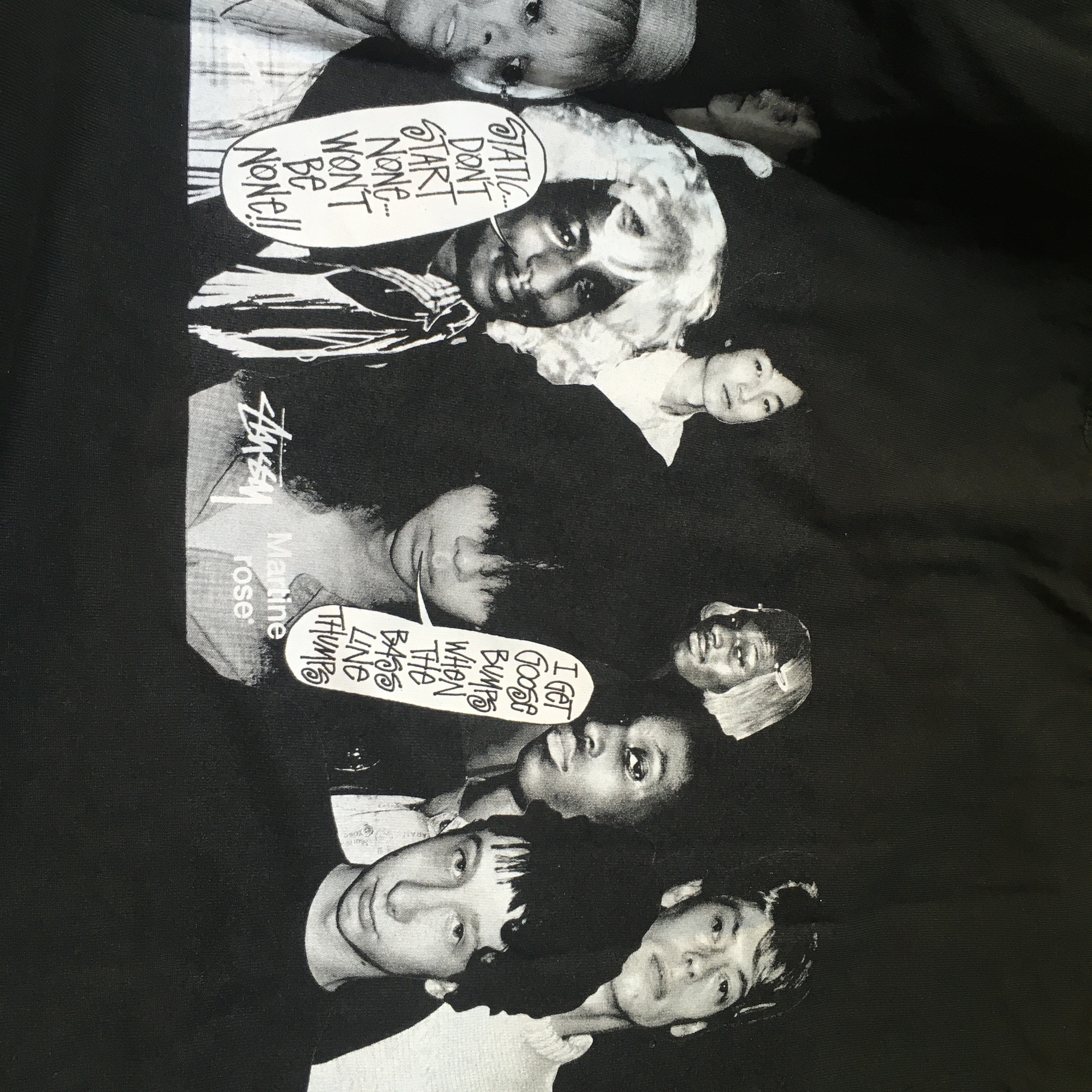 Stussy x Martine Rose Collage Pigment Dyed T-Shirt Black 착용 스타일