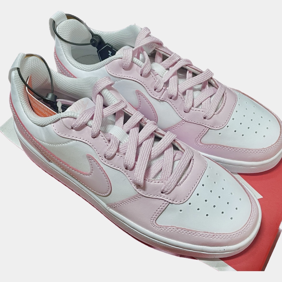 (GS) Nike Court Borough 2 SE White Pink Foam 착용 스타일