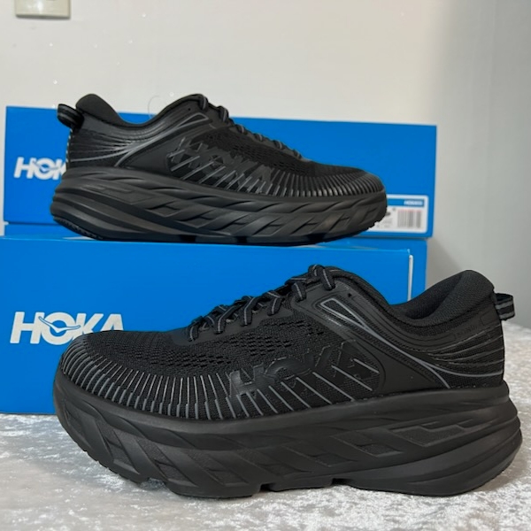 (W) Hoka Bondi 7 Black - Wide 착용 스타일 - 2