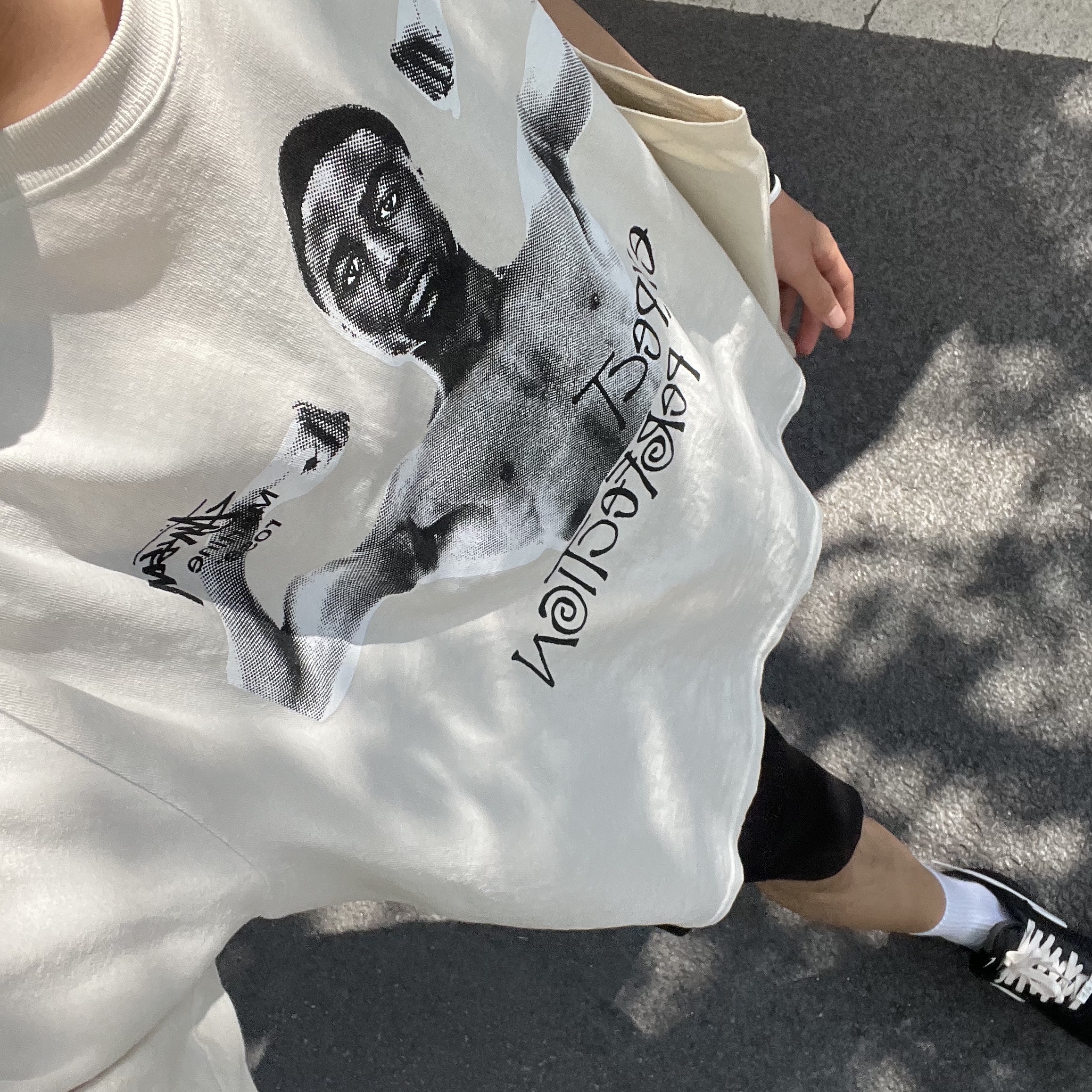 Stussy x Martine Rose Stand Firm Pigment Dyed T-Shirt Natural 착용 스타일