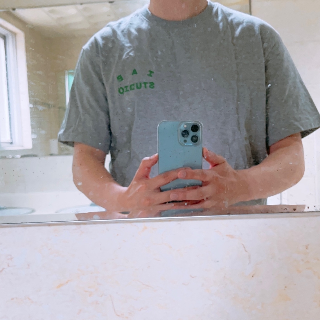 IAB Studio T-Shirt Gray Green - 22FW 착용 스타일