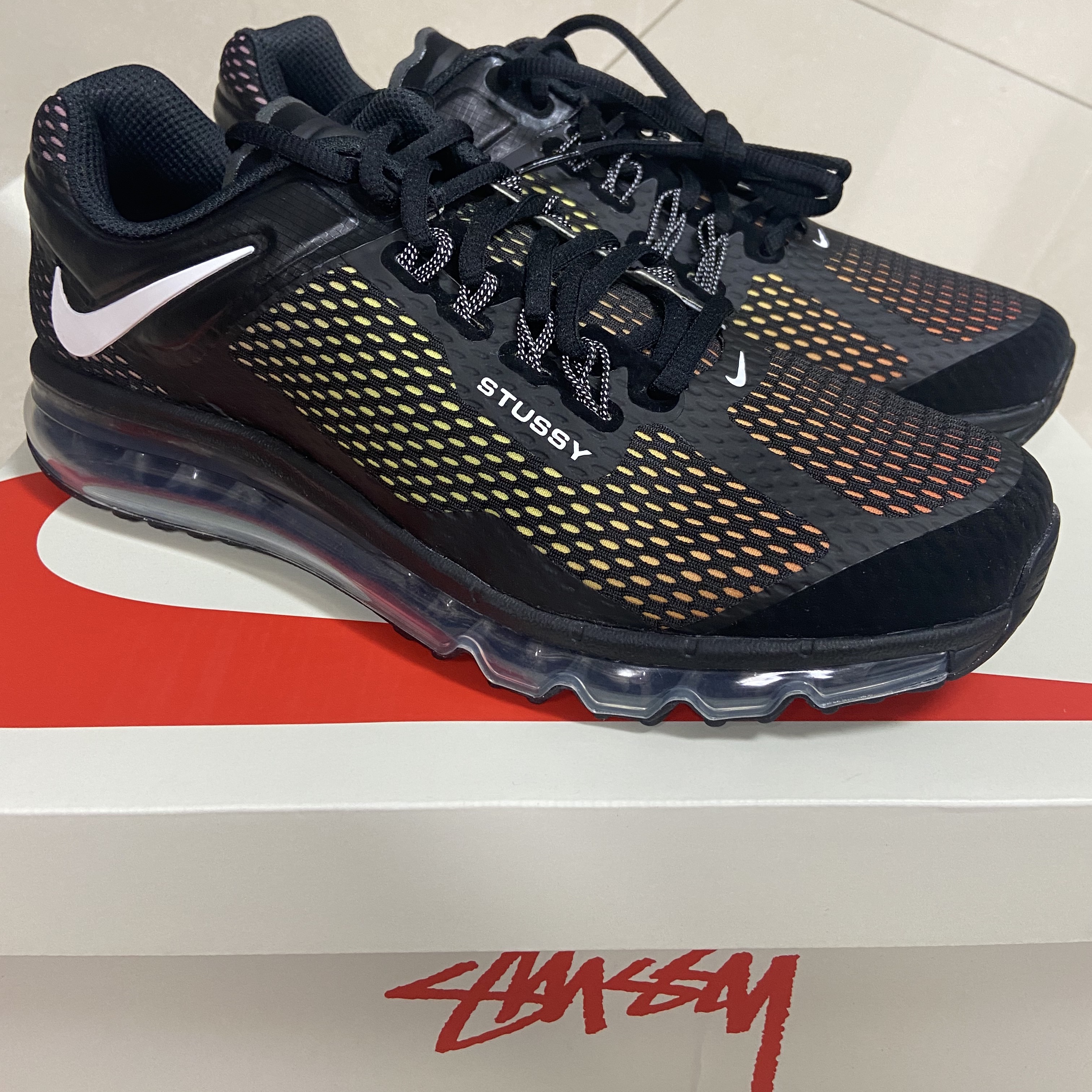 Nike x Stussy Air Max 2013 Black 착용 스타일 - 1
