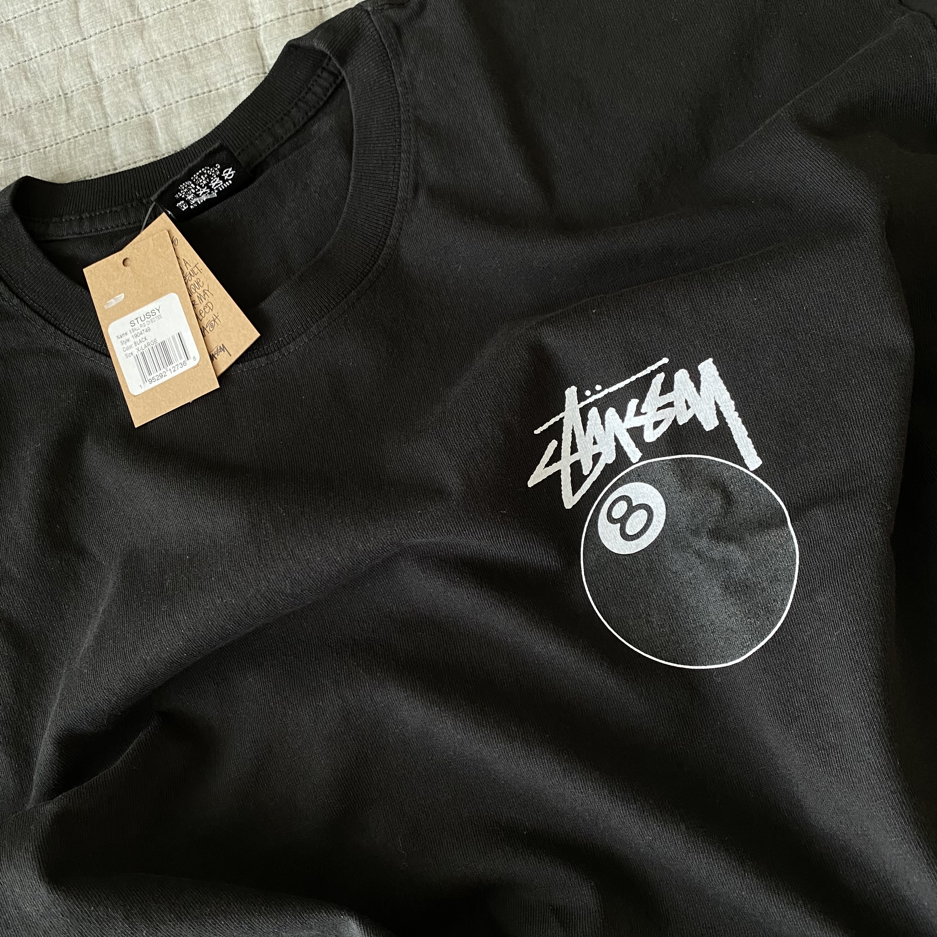 Stussy 8 Ball Pigment Dyed T-Shirt Black - 21FW 착용 스타일