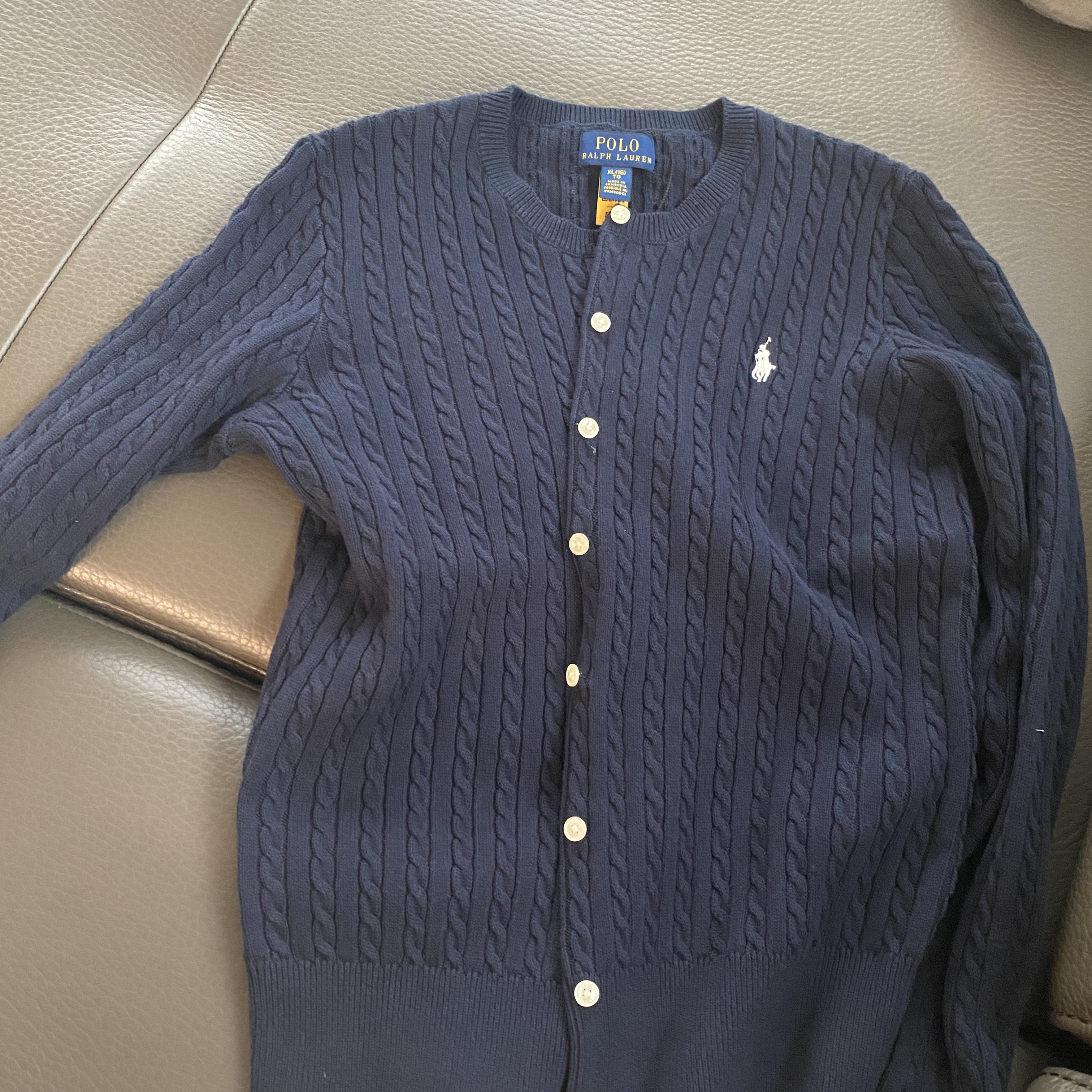 [30% 적립] Polo Ralph Lauren Children Mini Cable Cotton Cardigan Hunter Navy 착용 스타일