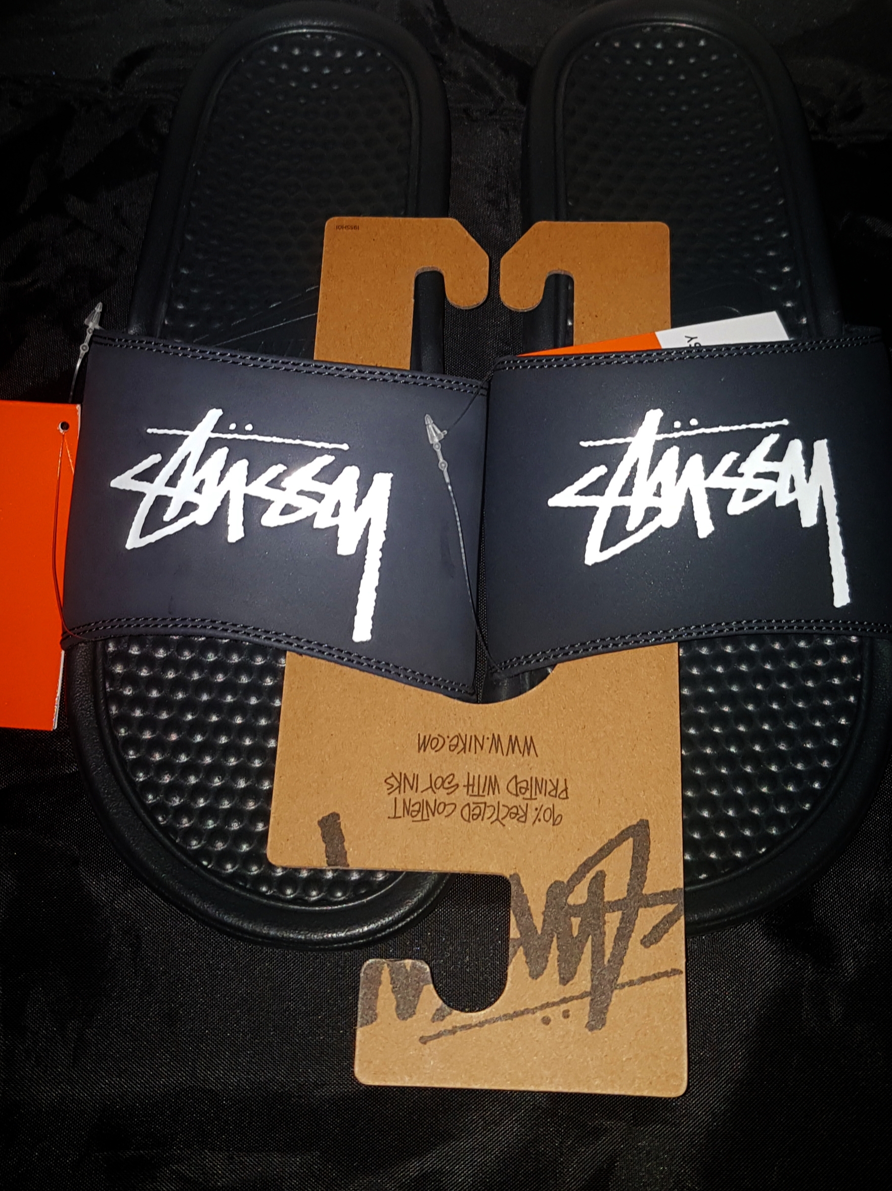 Nike x Stussy Benassi Slide Off Noir 착용 스타일