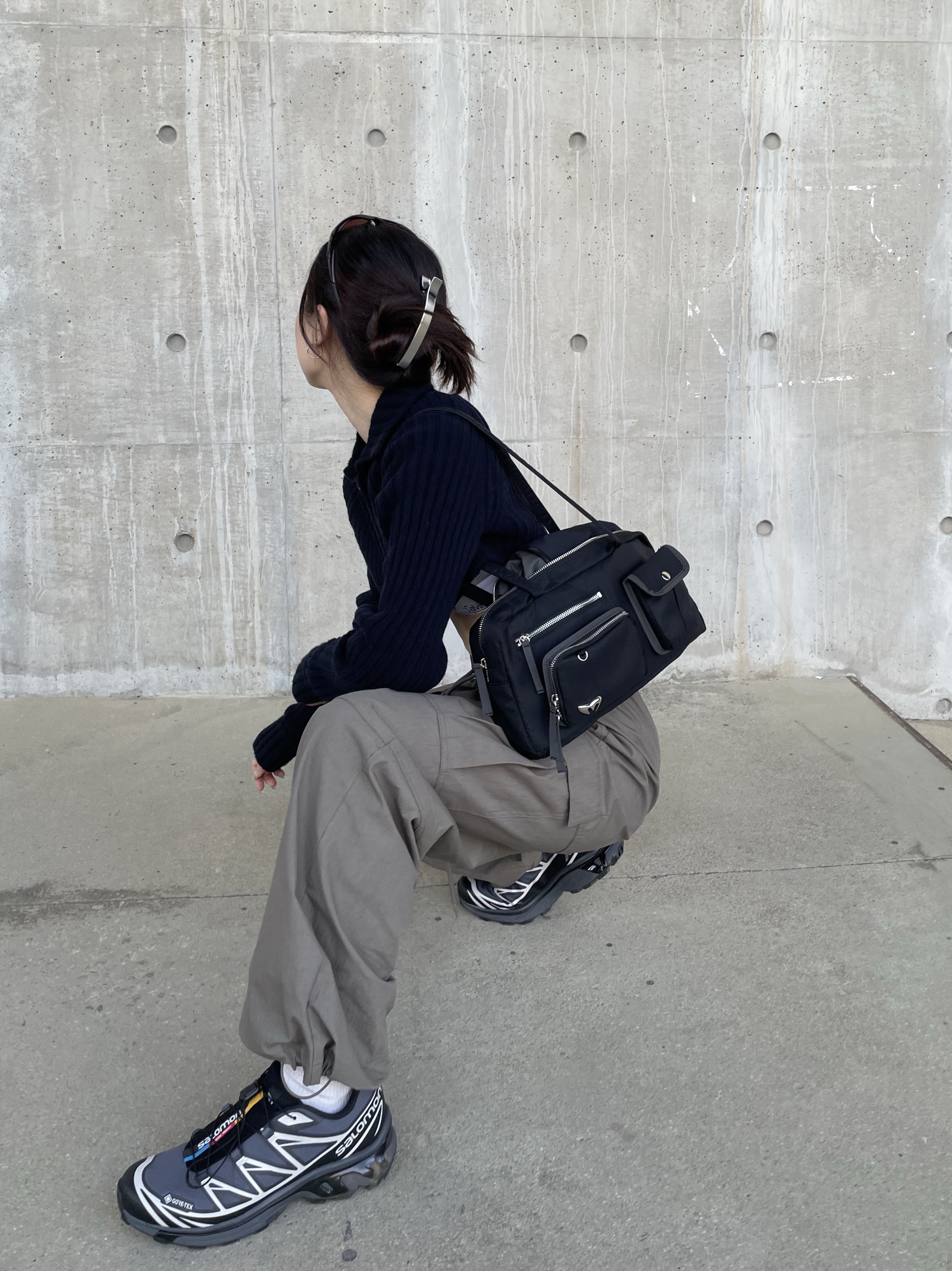Salomon XT-6 Gore-Tex Black Ebony, Sentiments No.353 Hair Pin 2 Set XXL Push Pin Clip Silver 착용 스타일 - 1