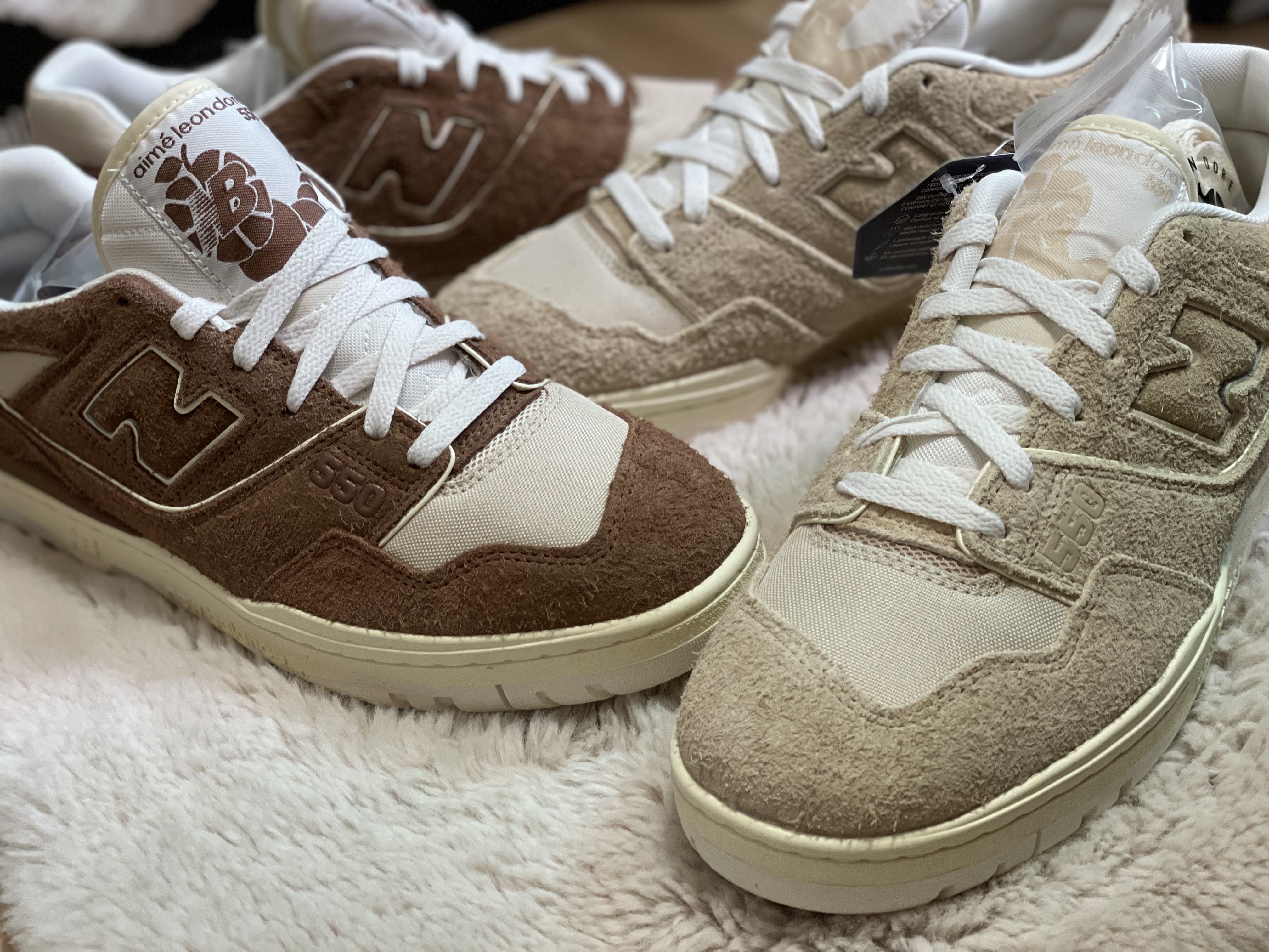 New Balance x Aime Leon Dore 550 Warm Sand, New Balance x Aime Leon Dore 550 True Brown 착용 스타일
