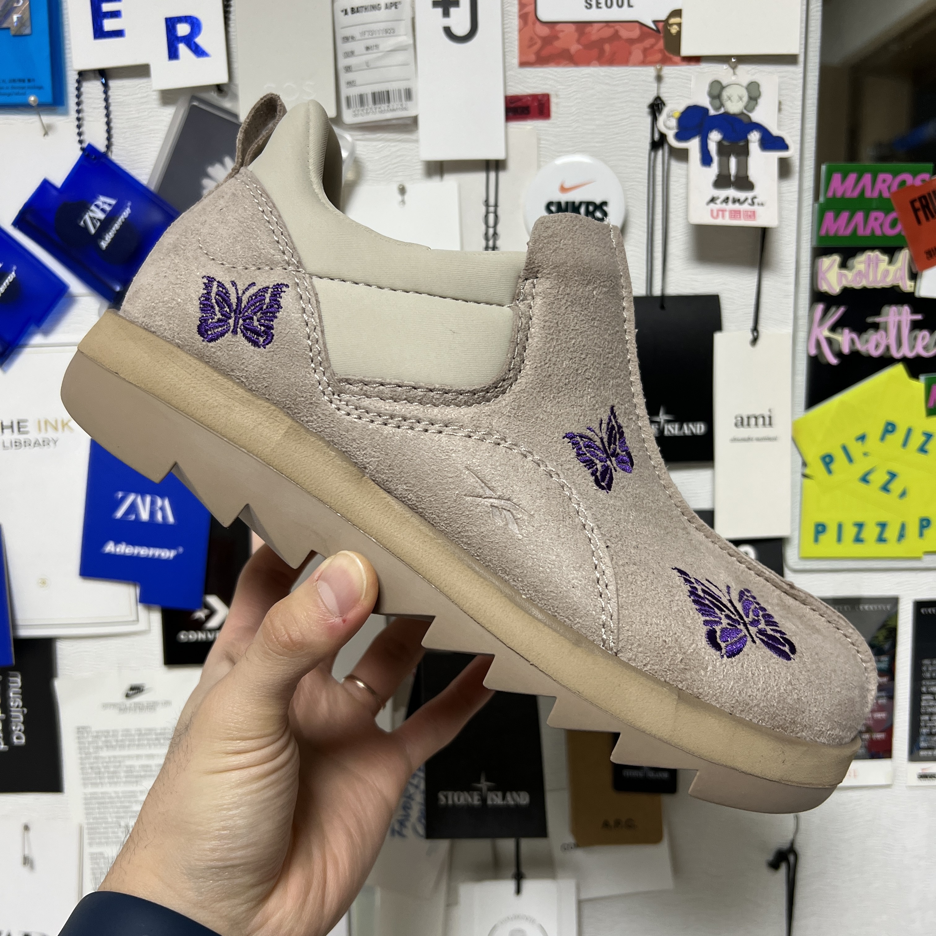 Reebok x Needles Beatnik Moc Modern Beige Extreme Purple 착용 스타일