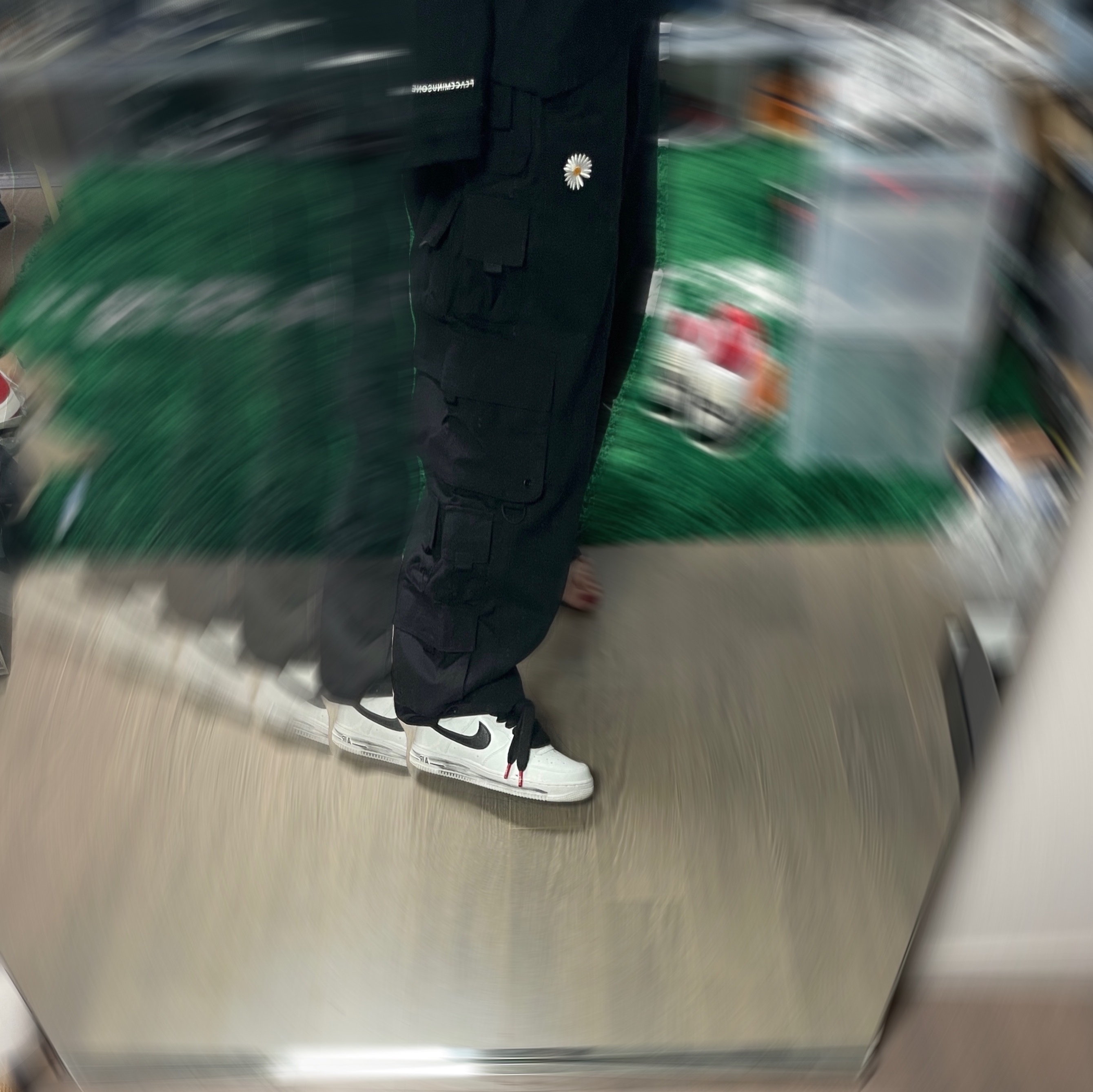 Nike x Peaceminusone Air Force 1 Low Para-Noise 2.0, Nike x Peaceminusone Wide Pants Black (DR0096-010) 착용 스타일