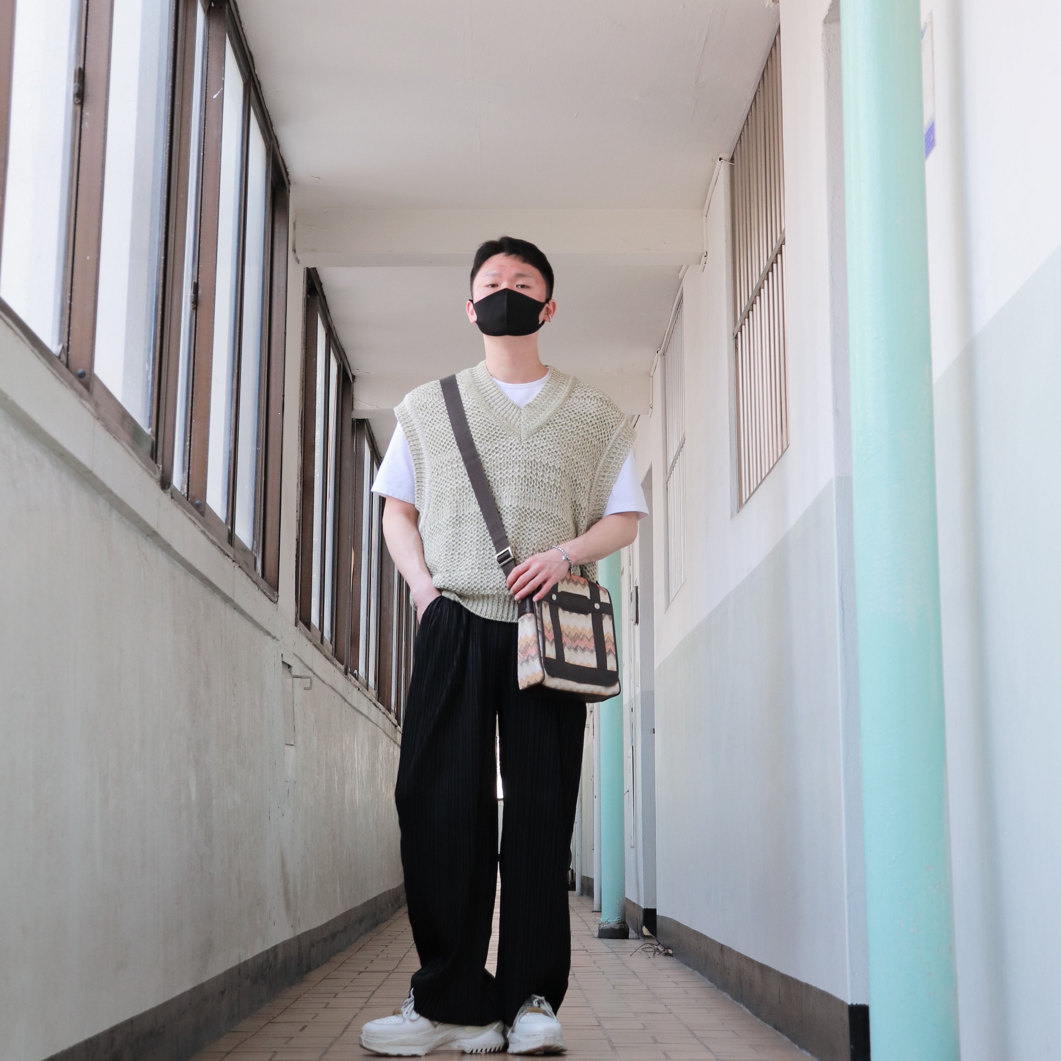 Maison Margiela Low-top Retro Fit Sneakers White 착용 스타일