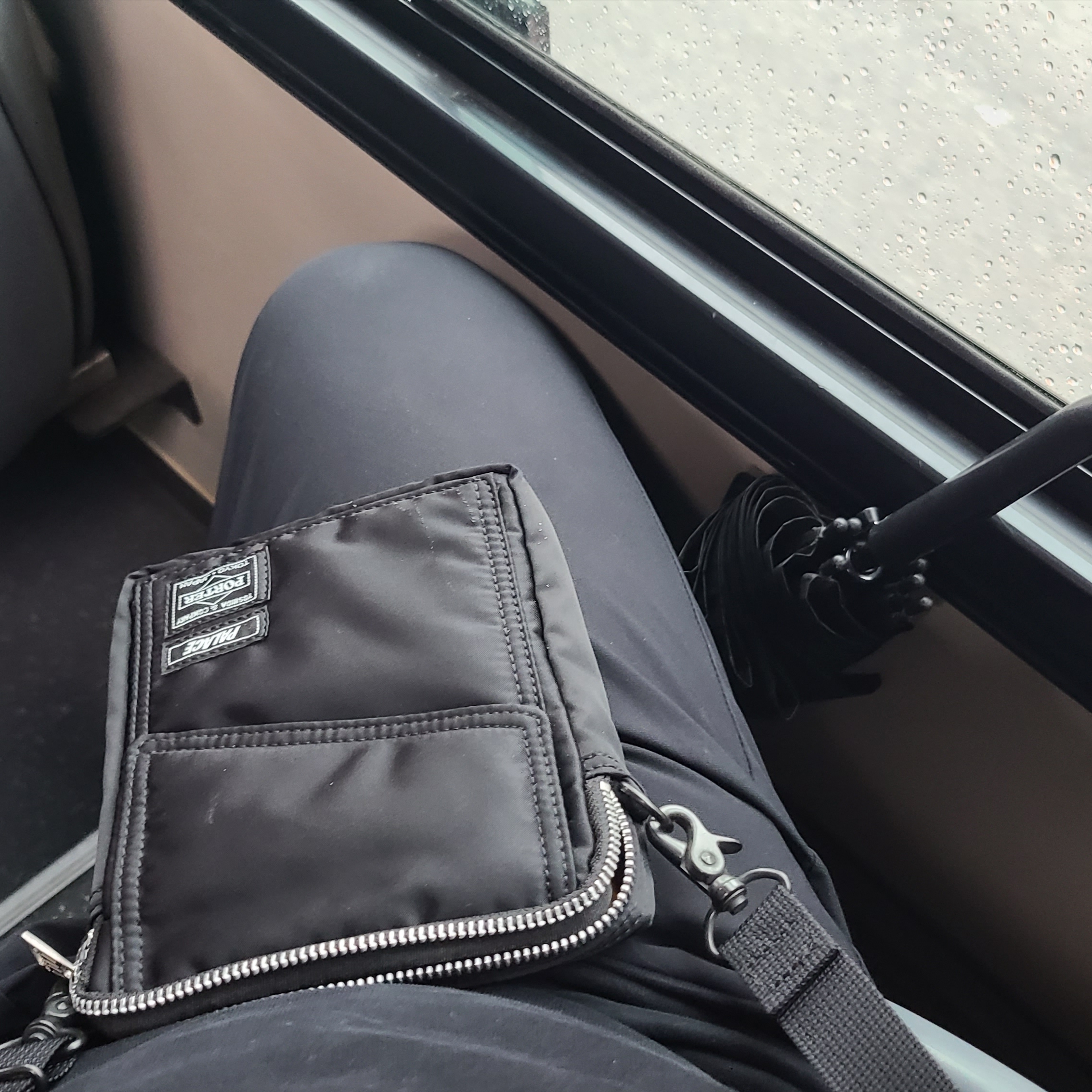 Palace x Porter Jacket & Pocket Bag Black 착용 스타일