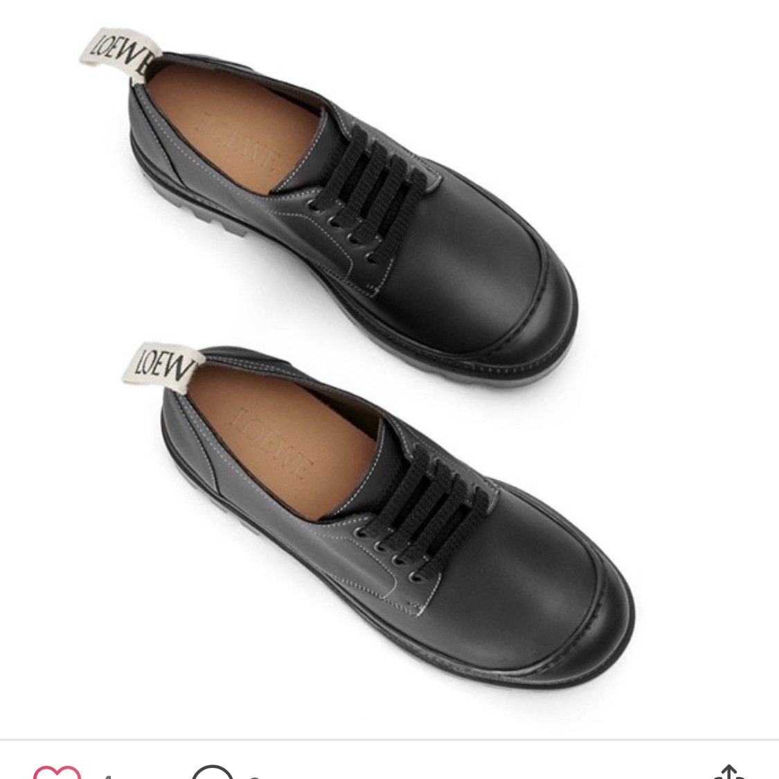 (W) Loewe Soft Derby in Lambskin Black 착용 스타일