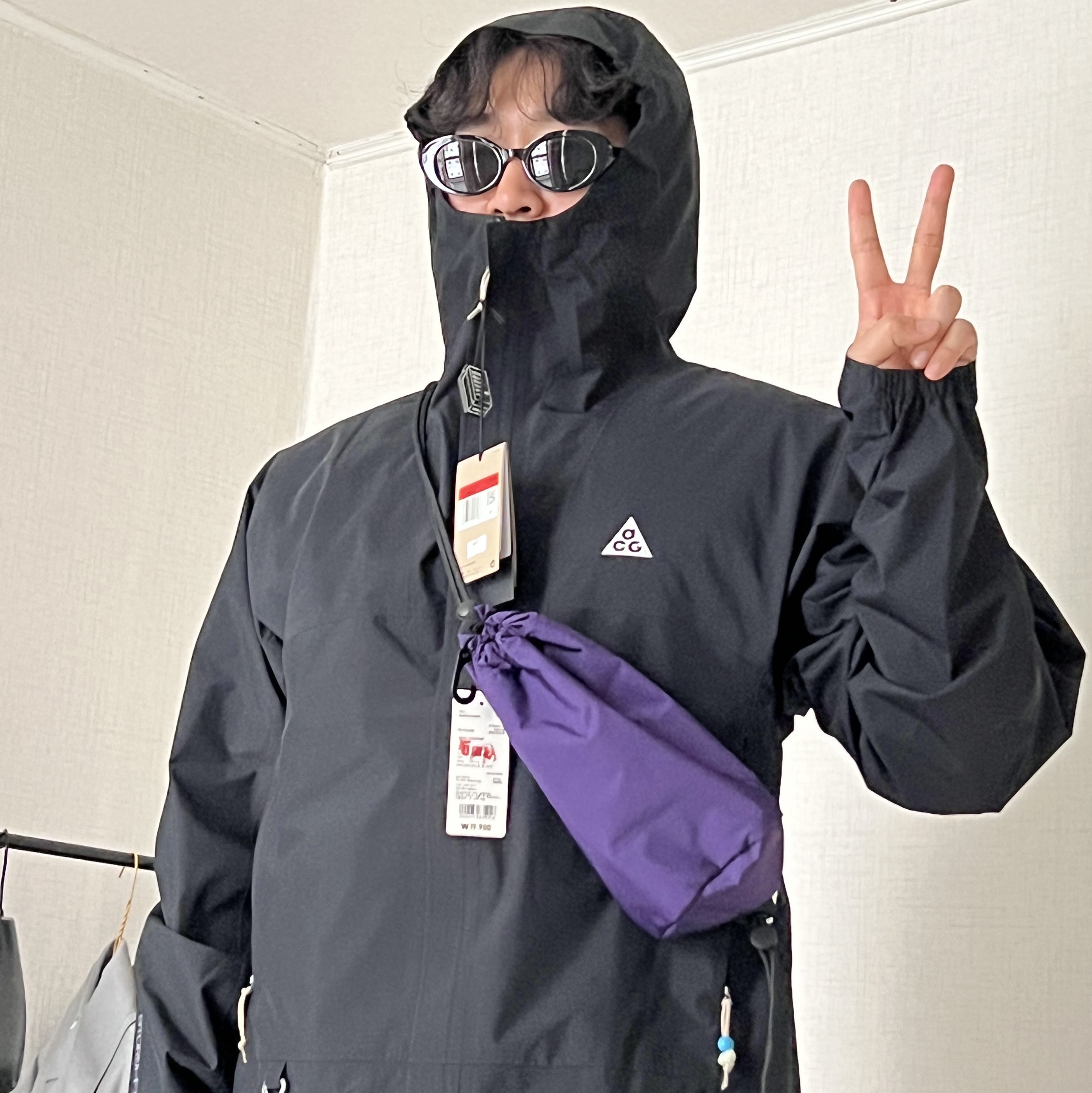 Nike ACG Storm-Fit ADV Cascade Rains Full Zip Jacket Black - Asia 착용 스타일