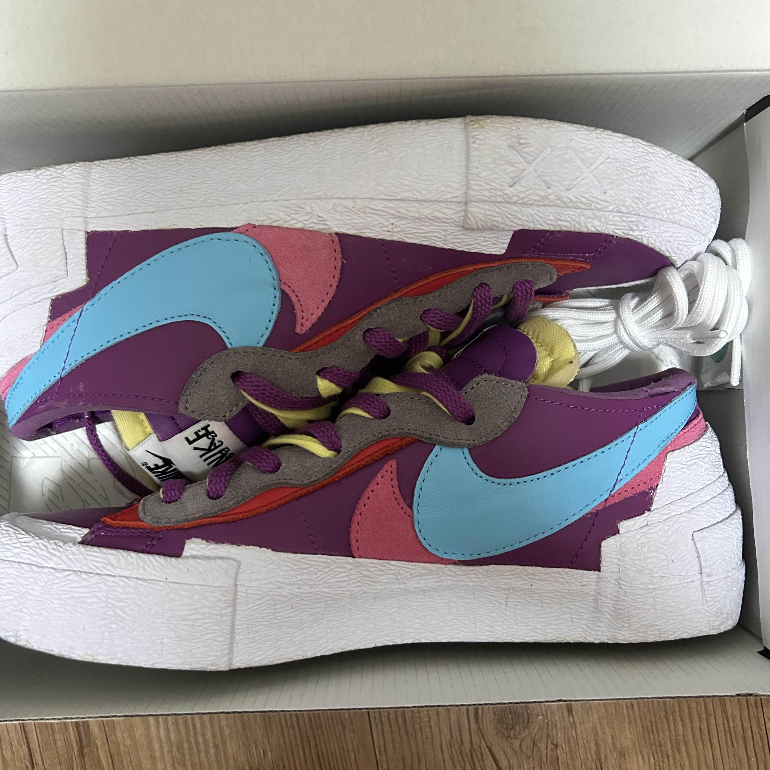 Nike x Sacai x Kaws Blazer Low Purple Dusk 착용 스타일