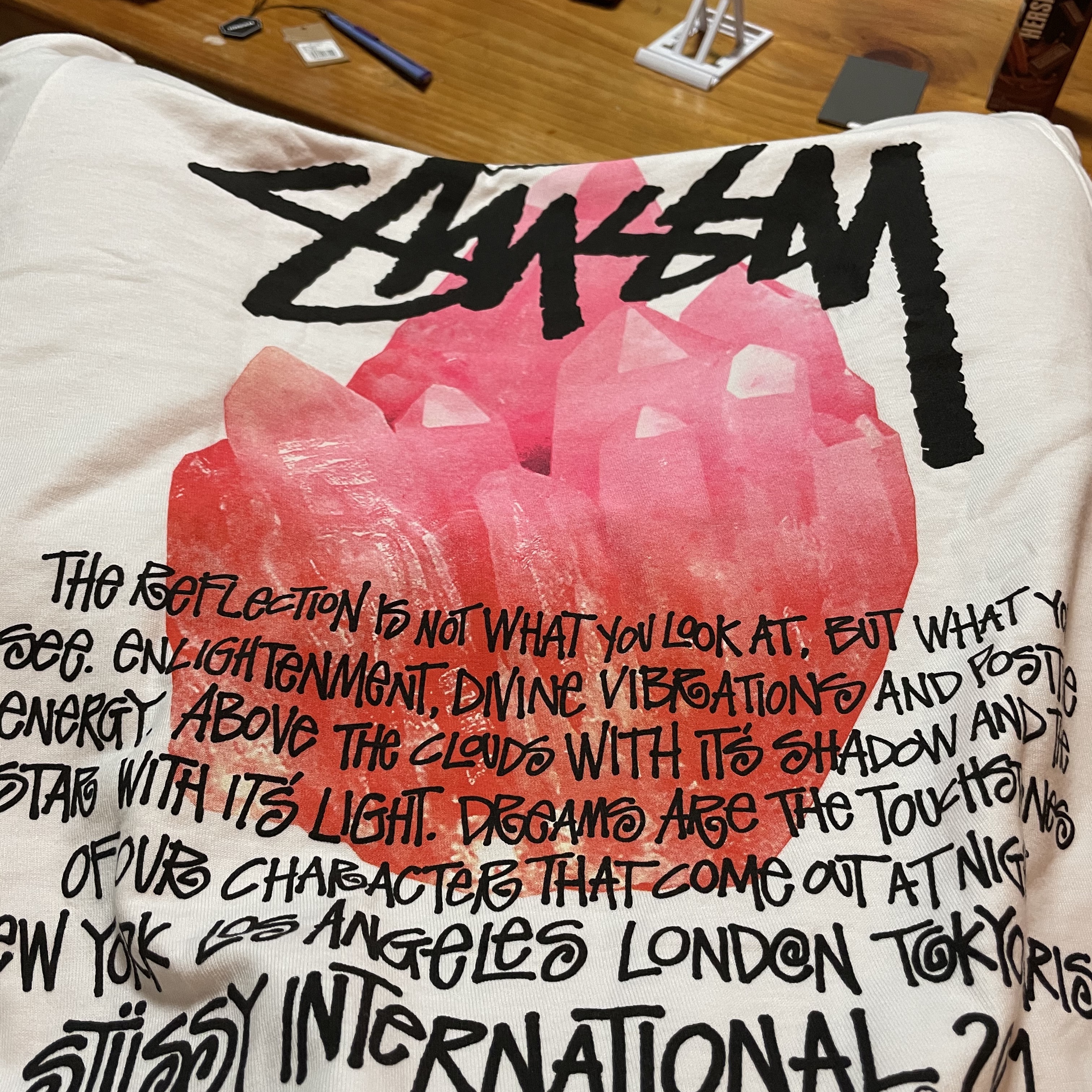 Stussy Reflection T-Shirt White 착용 스타일