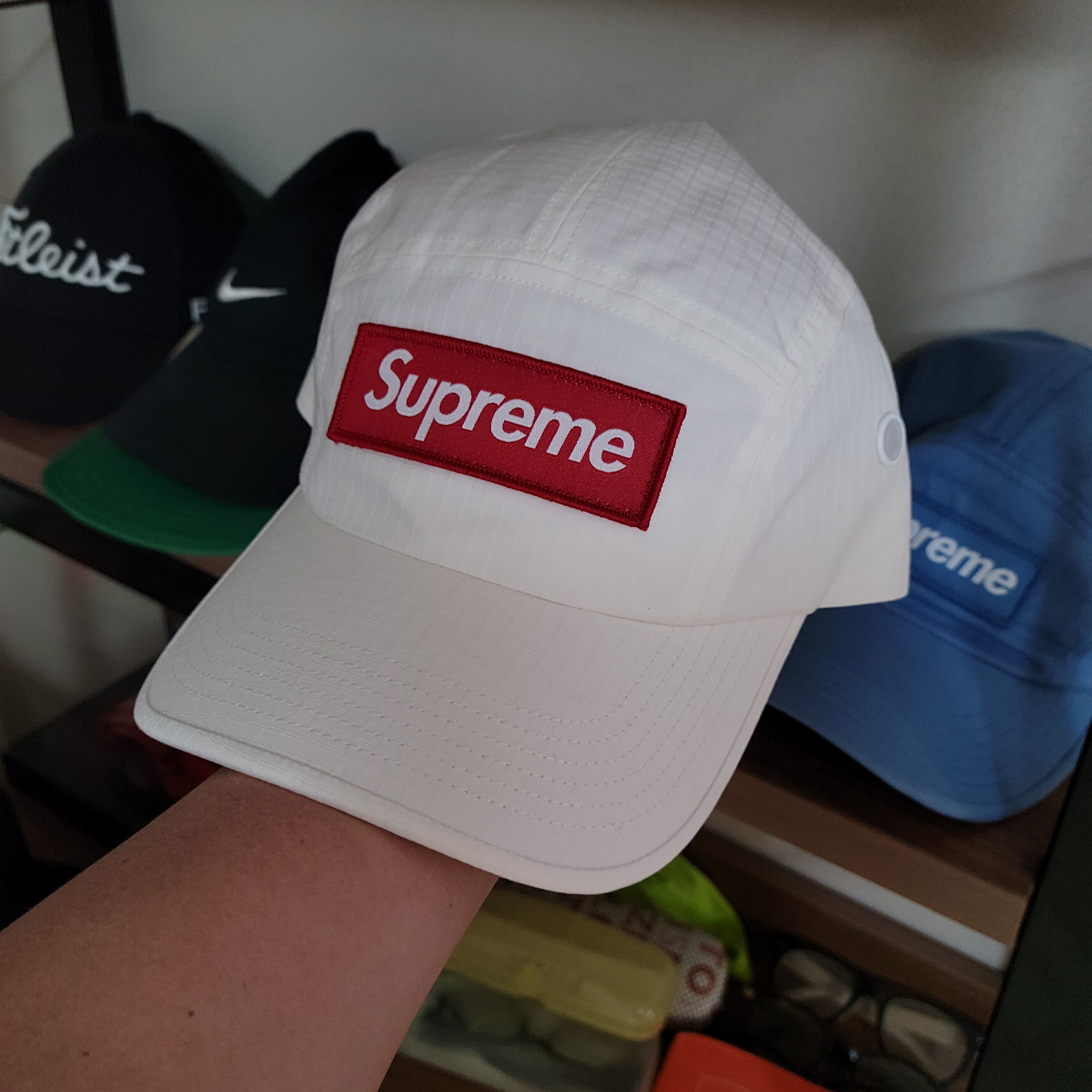 Supreme Ventile Camp Cap White - 23SS 착용 스타일