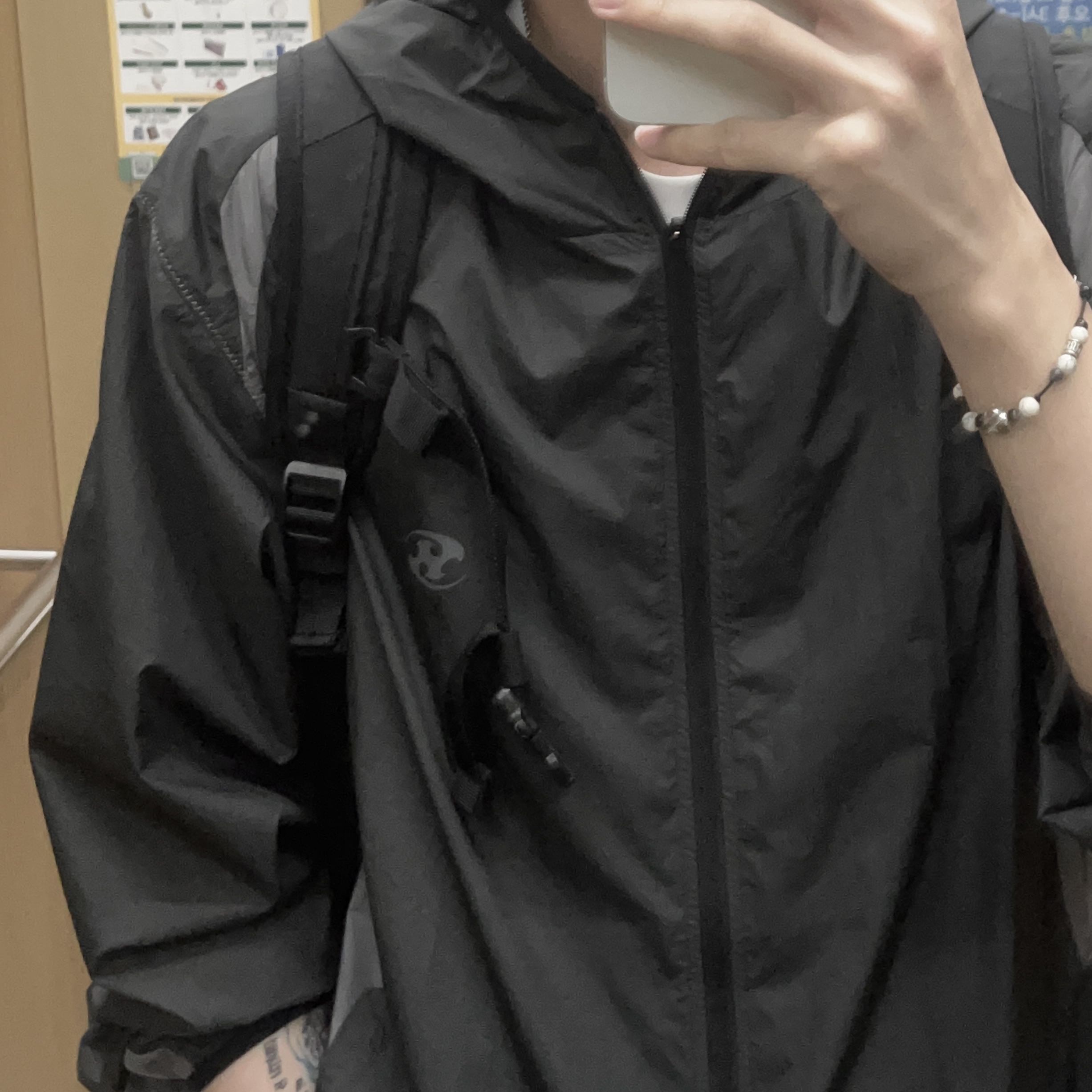 Sansan Gear Paneled Jacket Black - 23SS 착용 스타일