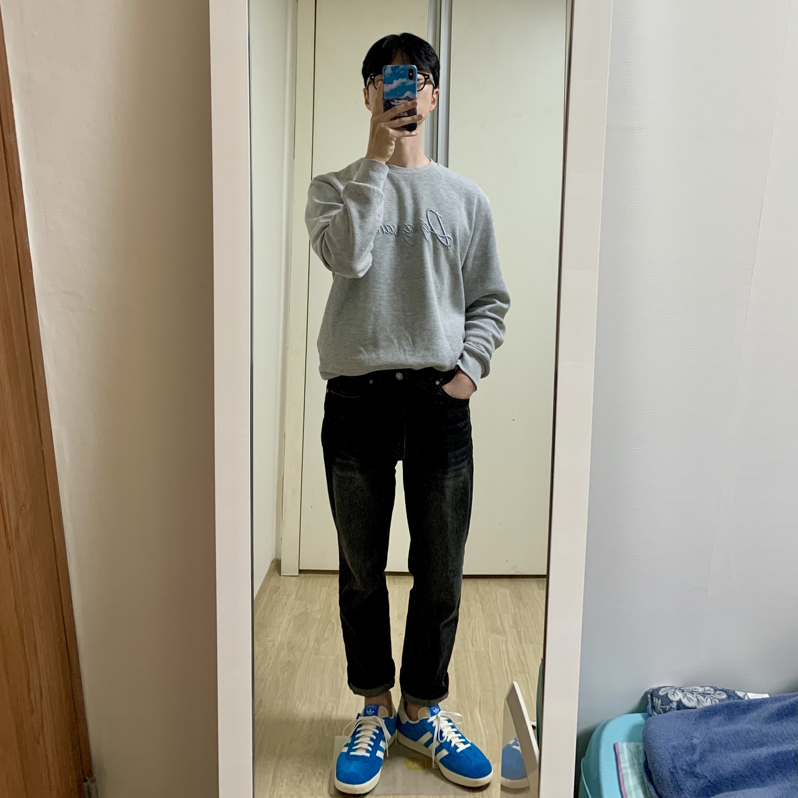 Adidas Gazelle Bold Aqua Off White 착용 스타일 - 1