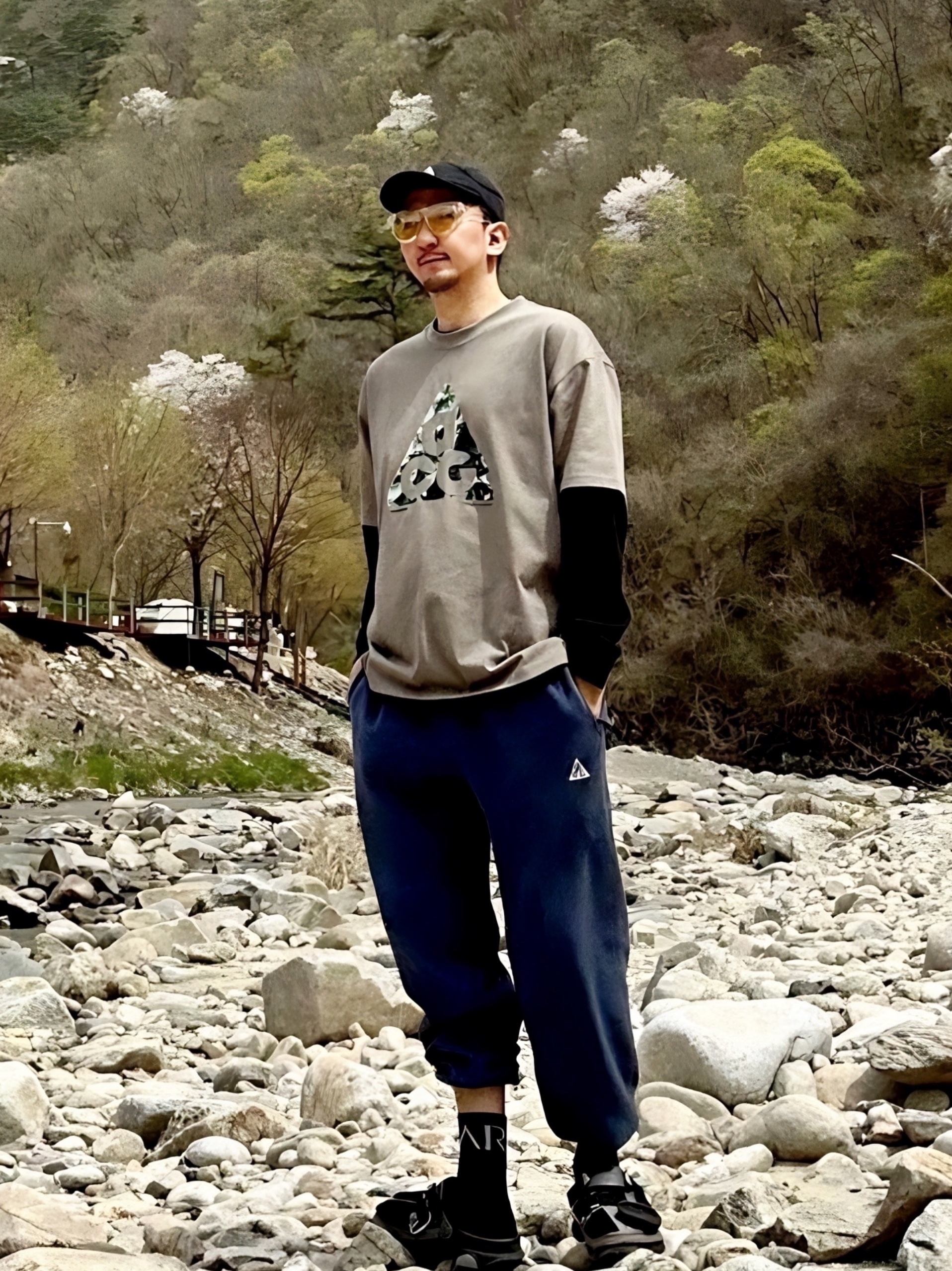 Nike NRG ACG Tailwind Cap Black, Nike NRG ACG SSNL T-Shirt Olive Grey - Asia 착용 스타일