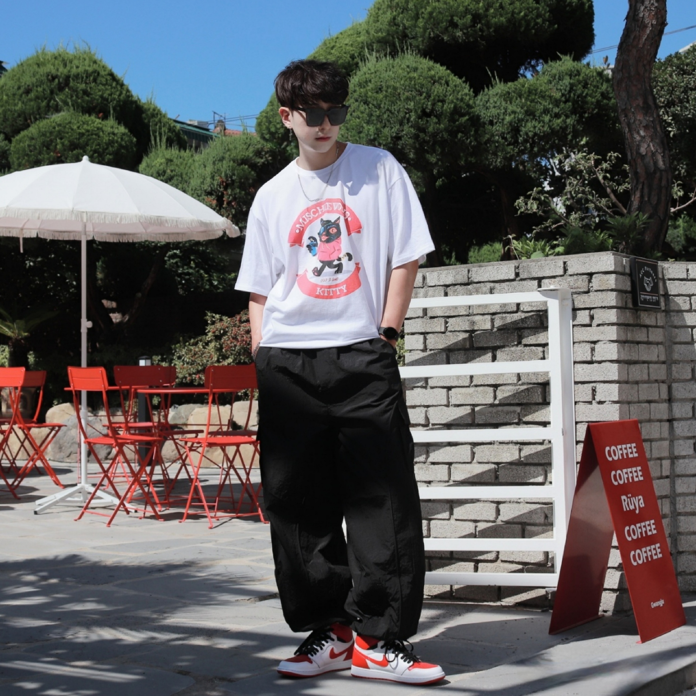 조던 1 레트로 하이 OG 헤리티지, (GS) 조던 1 레트로 하이 OG 헤리티지 착용 스타일 - 2