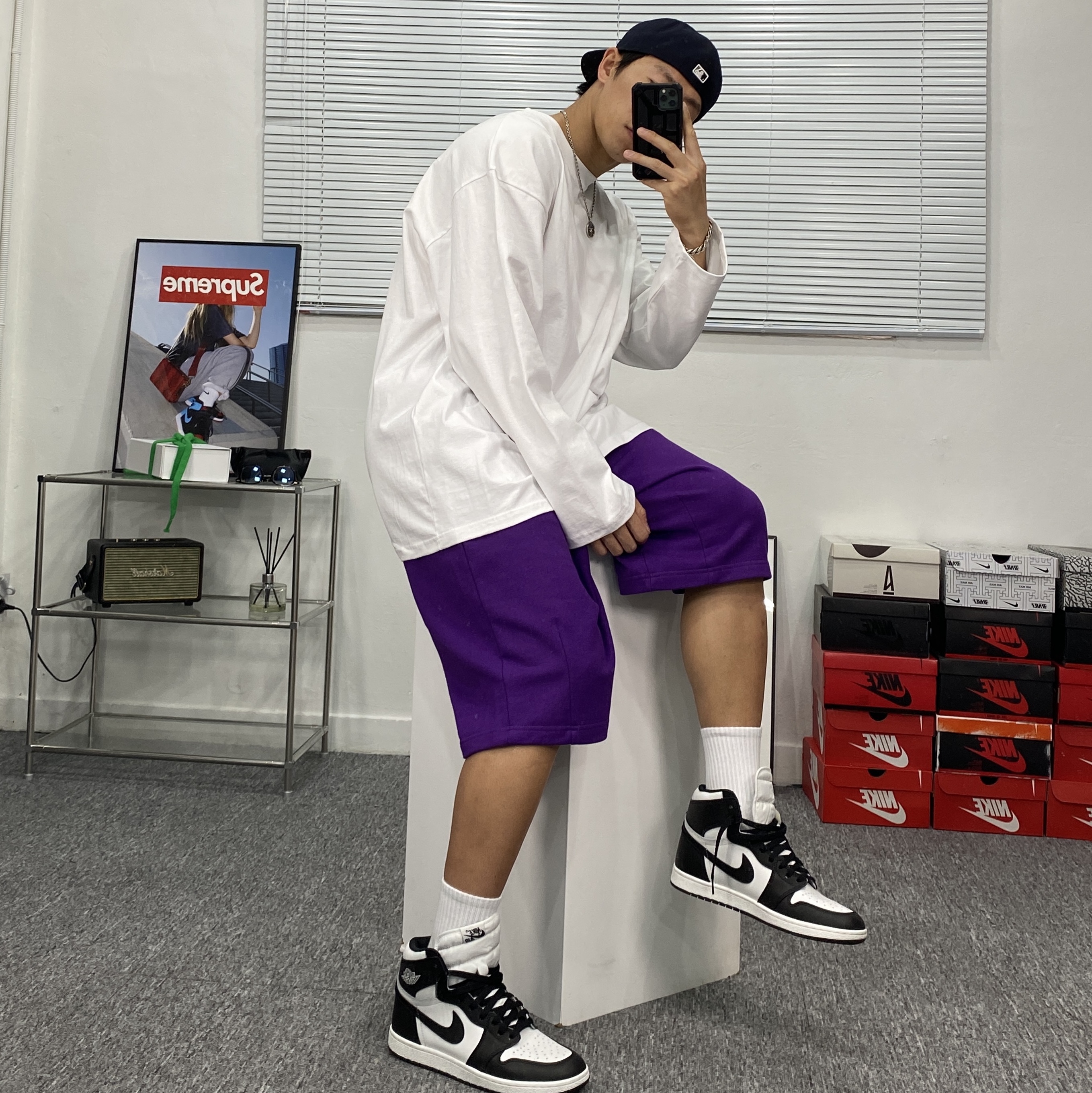 Jordan 1 High 85 Black White 착용 스타일 - 2